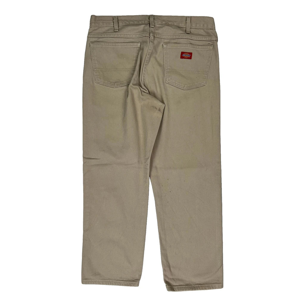 Dickies Trousers - 34W 30L Beige Cotton Refurbished - Thrifted (note: this is a term often used to describe second- refurbished available on Cerqular