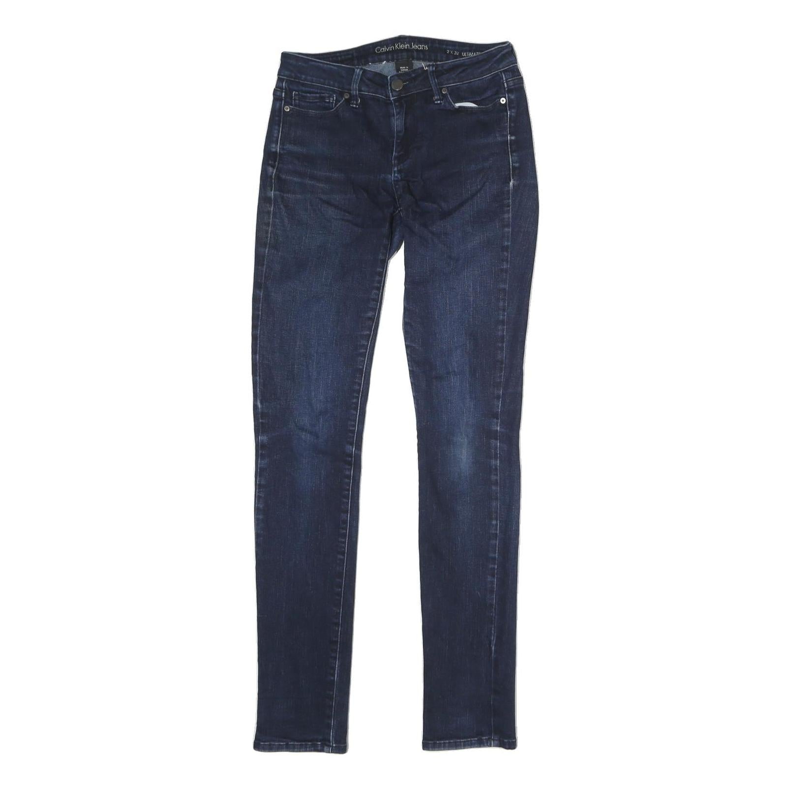 CALVIN KLEIN JEANS Mens Slim Denim Blue Cotton Blend W26 L32 Zip Skinny Fit Refurbished - N/A refurbished available on Cerqular