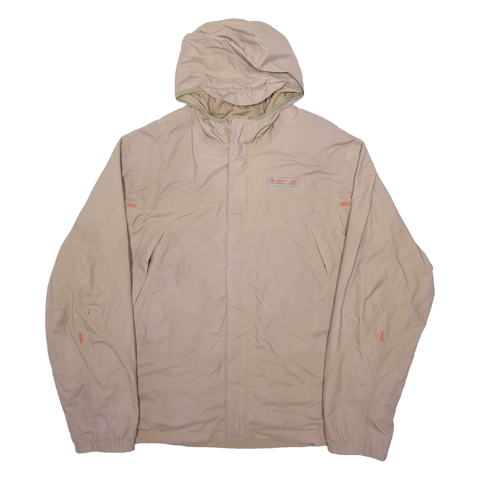 TIMBERLAND Mens Rain Coat Beige Nylon Hooded XL Refurbished - N/A refurbished available on Cerqular