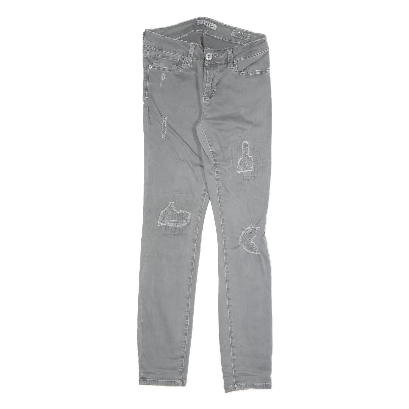 GUESS Womens Slim Fit Grey Denim Skinny Jeans W26 L25 Cotton Blend Zip Refurbished - N/A refurbished available on Cerqular