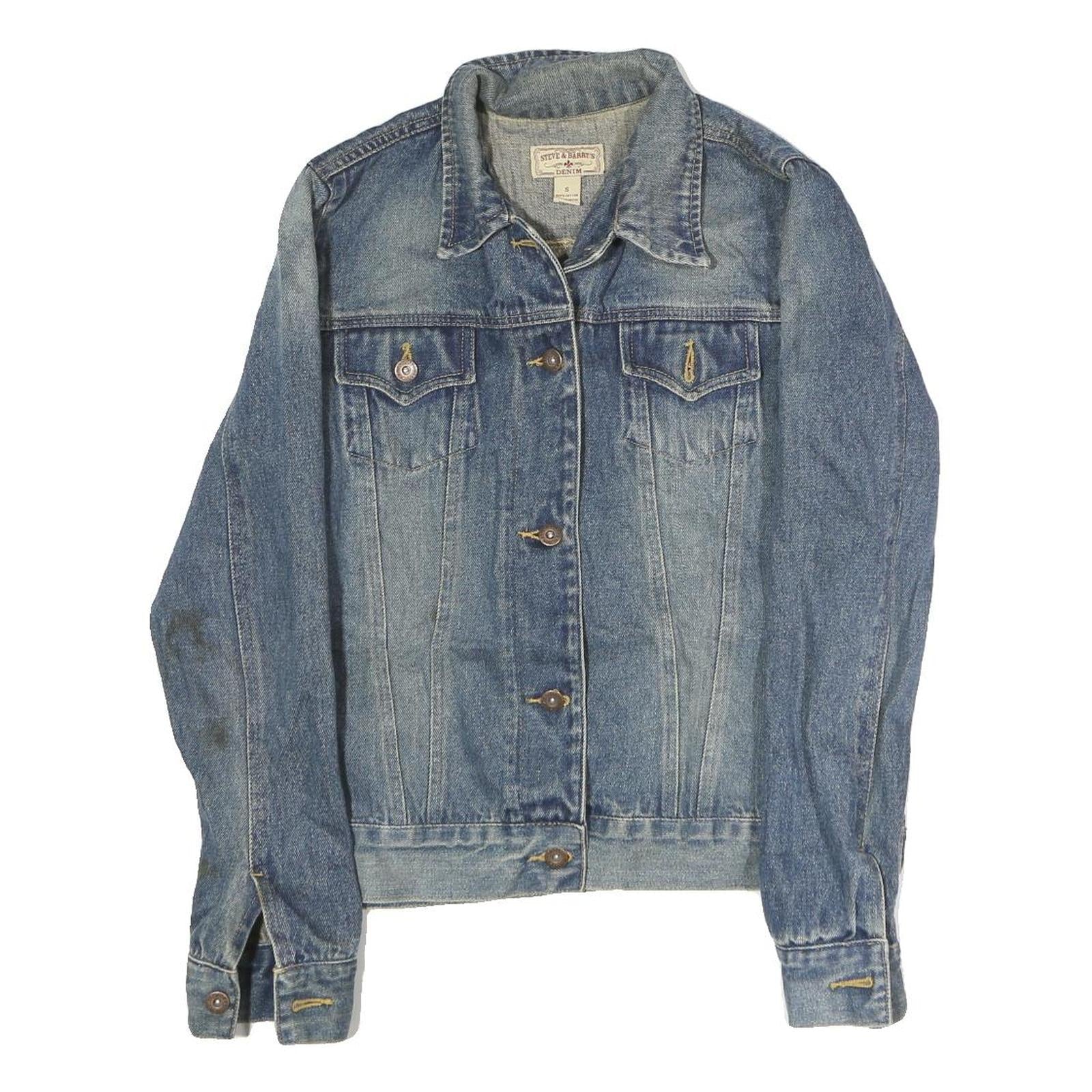 STEVE & BARRY Womens Blue Denim Cotton Button Jacket S Casual Classic Fit Refurbished - N/A refurbished available on Cerqular