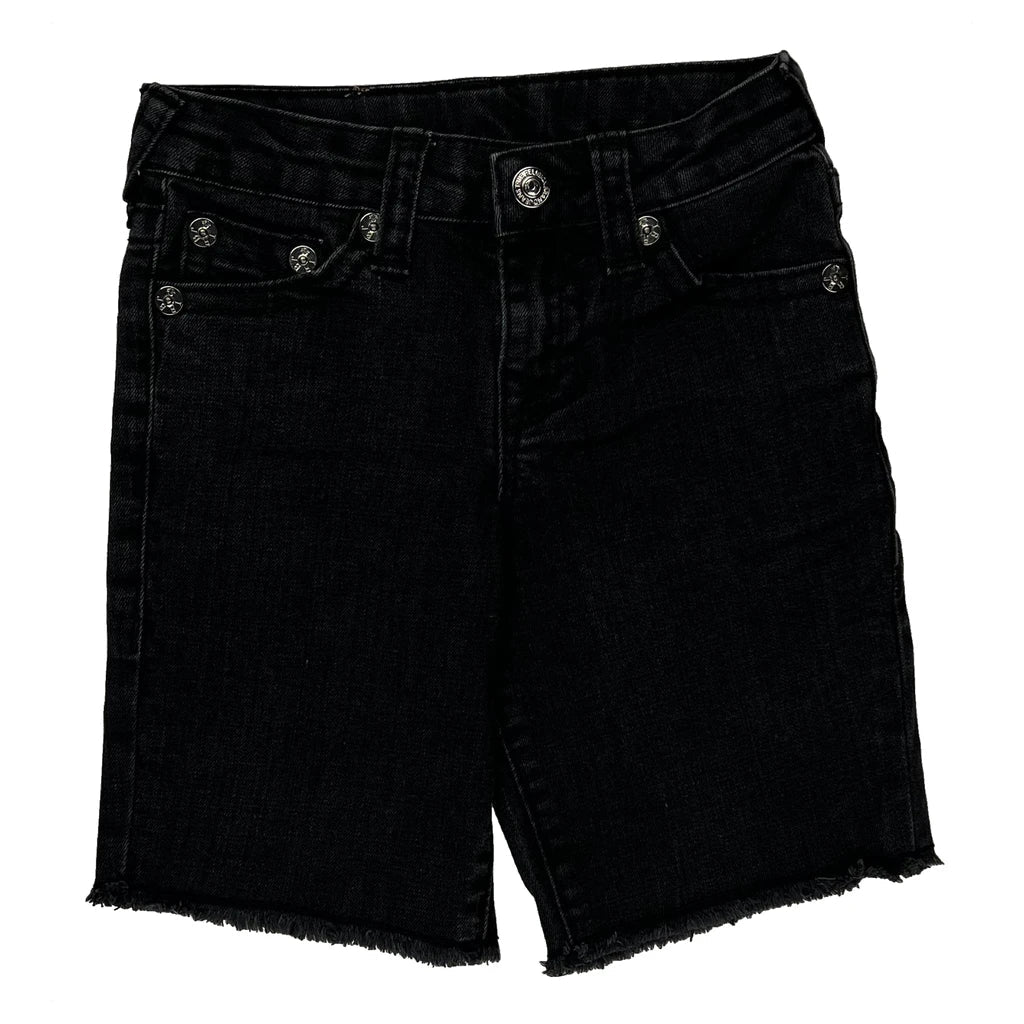Age 5 True Religion Denim Shorts - Smallw 6L Black Denim Refurbished - Thrifted (note: this is a term often used to describe second- refurbished available on Cerqular