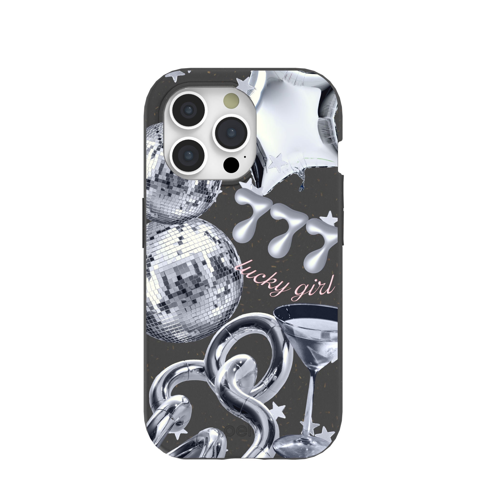 Black Cosmic Luck iPhone 15 Pro Case Refurbished - Pela Case refurbished available on Cerqular