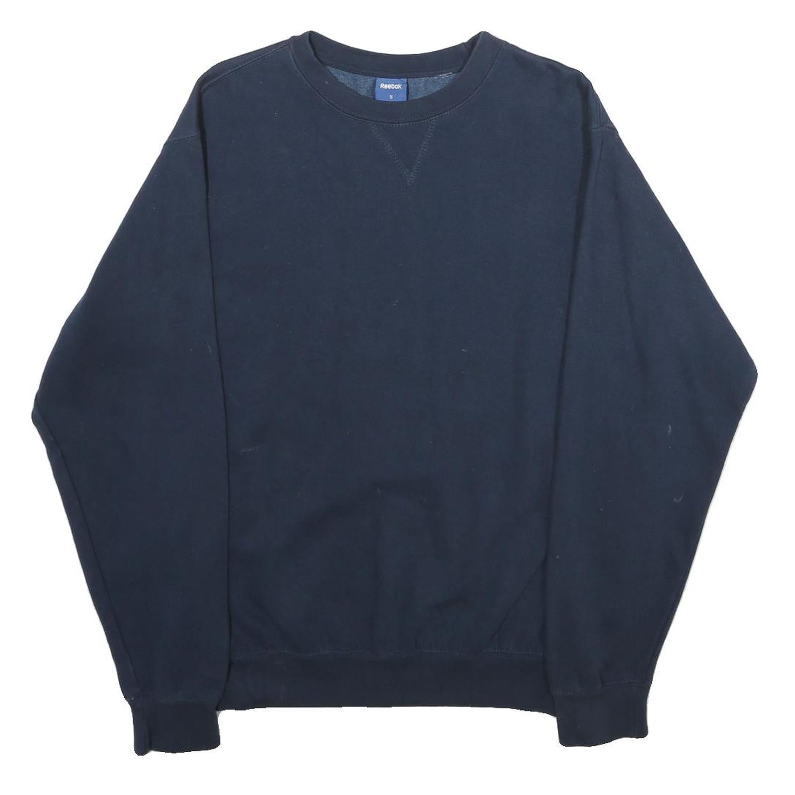 REEBOK Mens Blue Crew Neck S Cotton Blend Pullover Sweatshirt Casual Comfort Refurbished - N/A refurbished available on Cerqular
