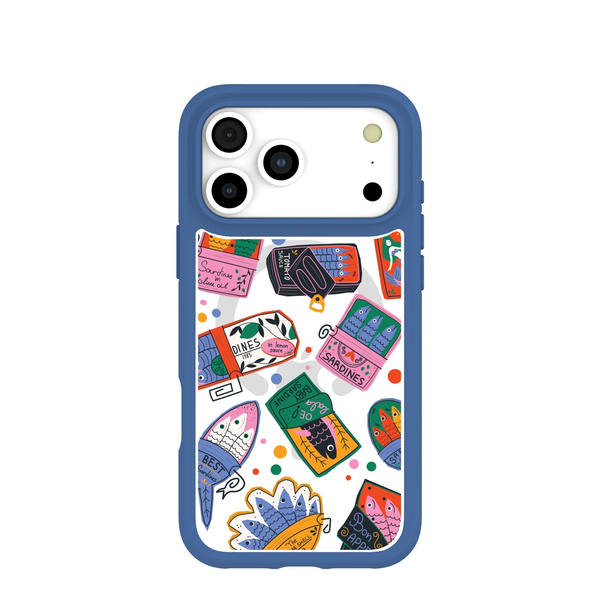 Clear Sardine Cans iPhone 17 Pro Max Case With True Blue Ridge (MagSafe included) Refurbished - Pela Case refurbished available on Cerqular