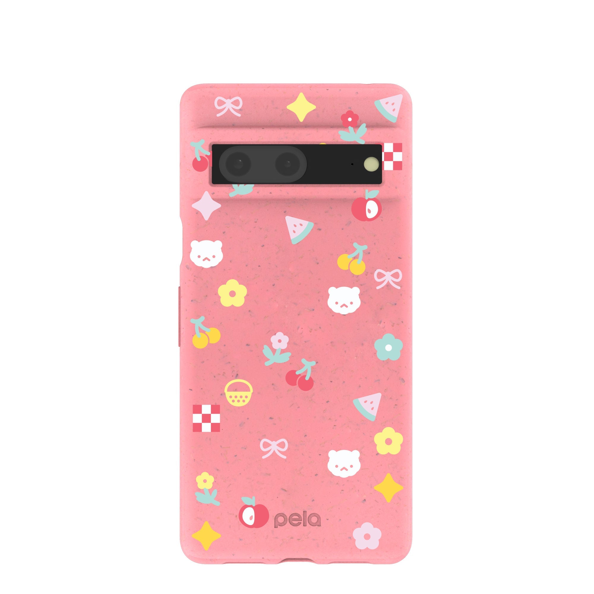 Bubblegum Pink Pretty Picnic Google Pixel 7 Case Refurbished - Pela Case refurbished available on Cerqular