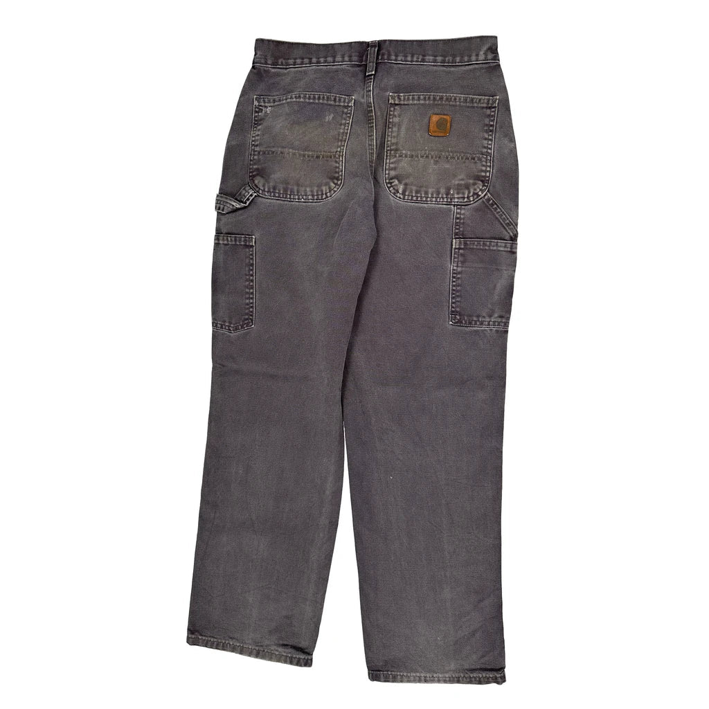 Carhartt Carpenter Trousers - 32W 30L Grey Cotton Refurbished - Thrifted (note: this is a term often used to describe second- refurbished available on Cerqular