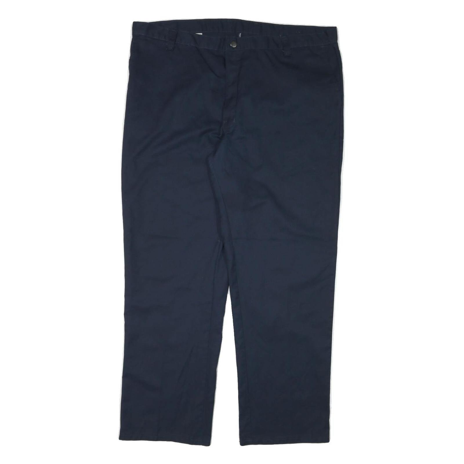 DICKIES Mens Cotton Blend Navy Regular Straight Trousers W44 L31 Workwear Zip Refurbished - N/A refurbished available on Cerqular