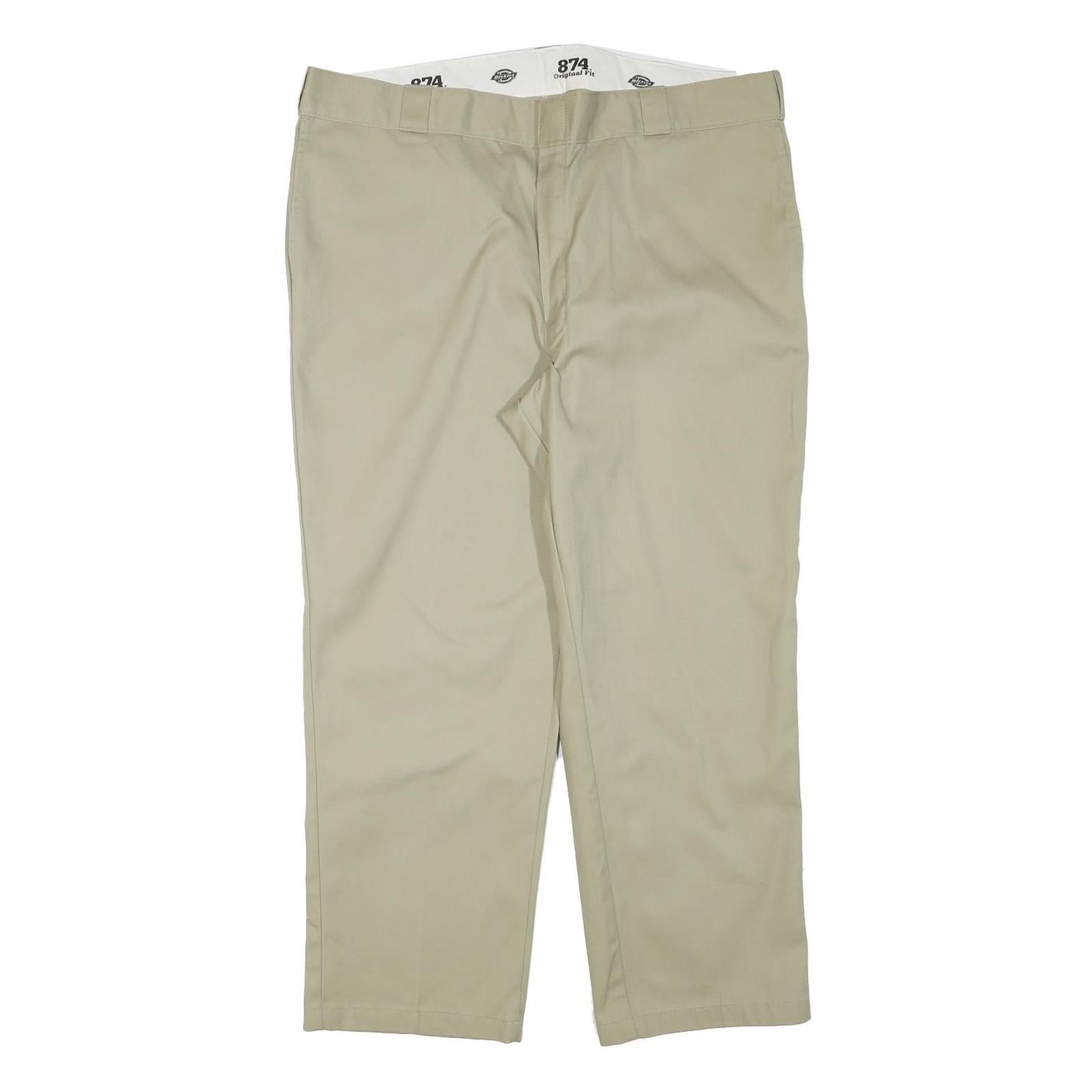 DICKIES Mens Regular Fit Beige Cotton Blend Zip Trousers W40 L27 Classic Refurbished - N/A refurbished available on Cerqular