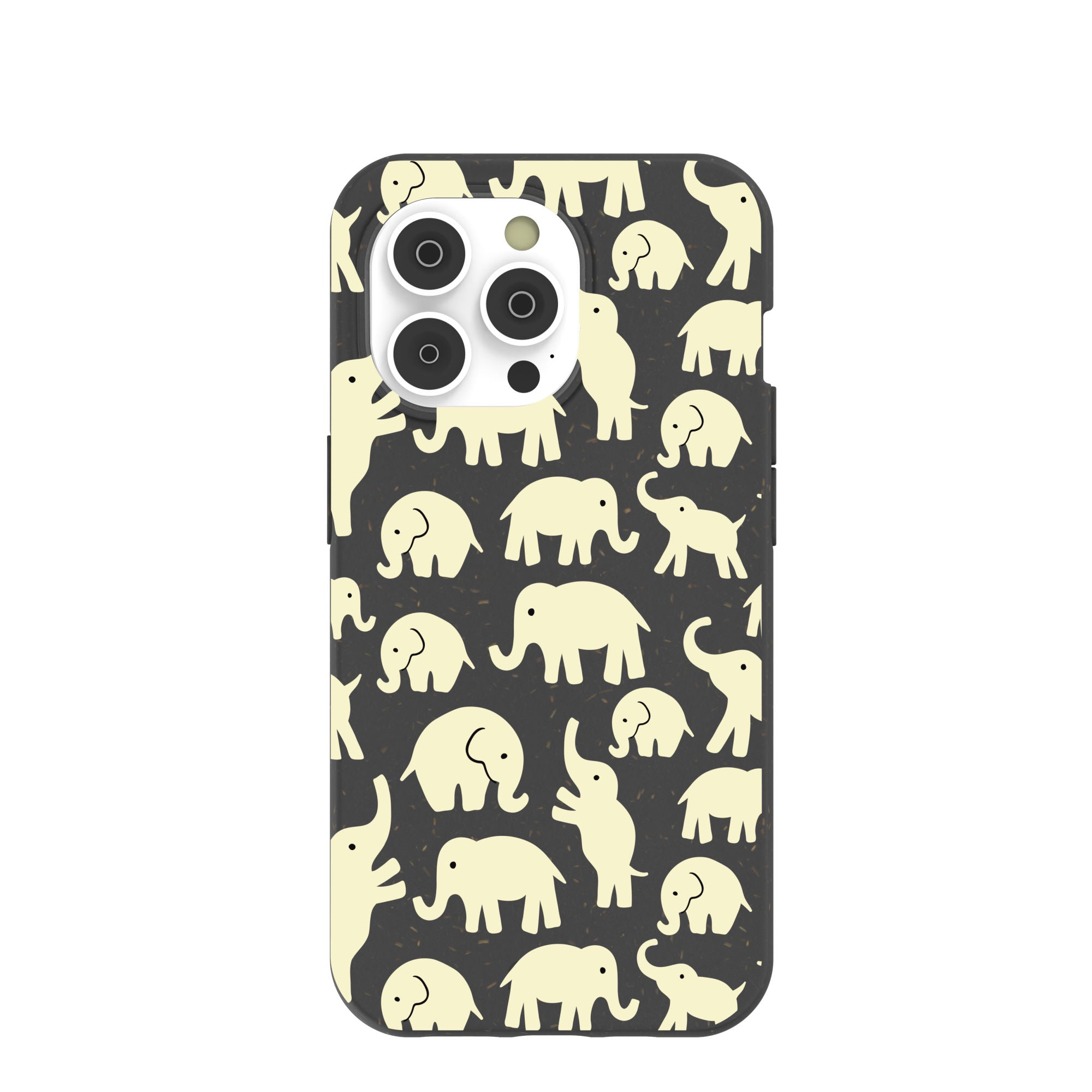 Black Little Elephants iPhone 14 Pro Case Refurbished - Pela Case refurbished available on Cerqular