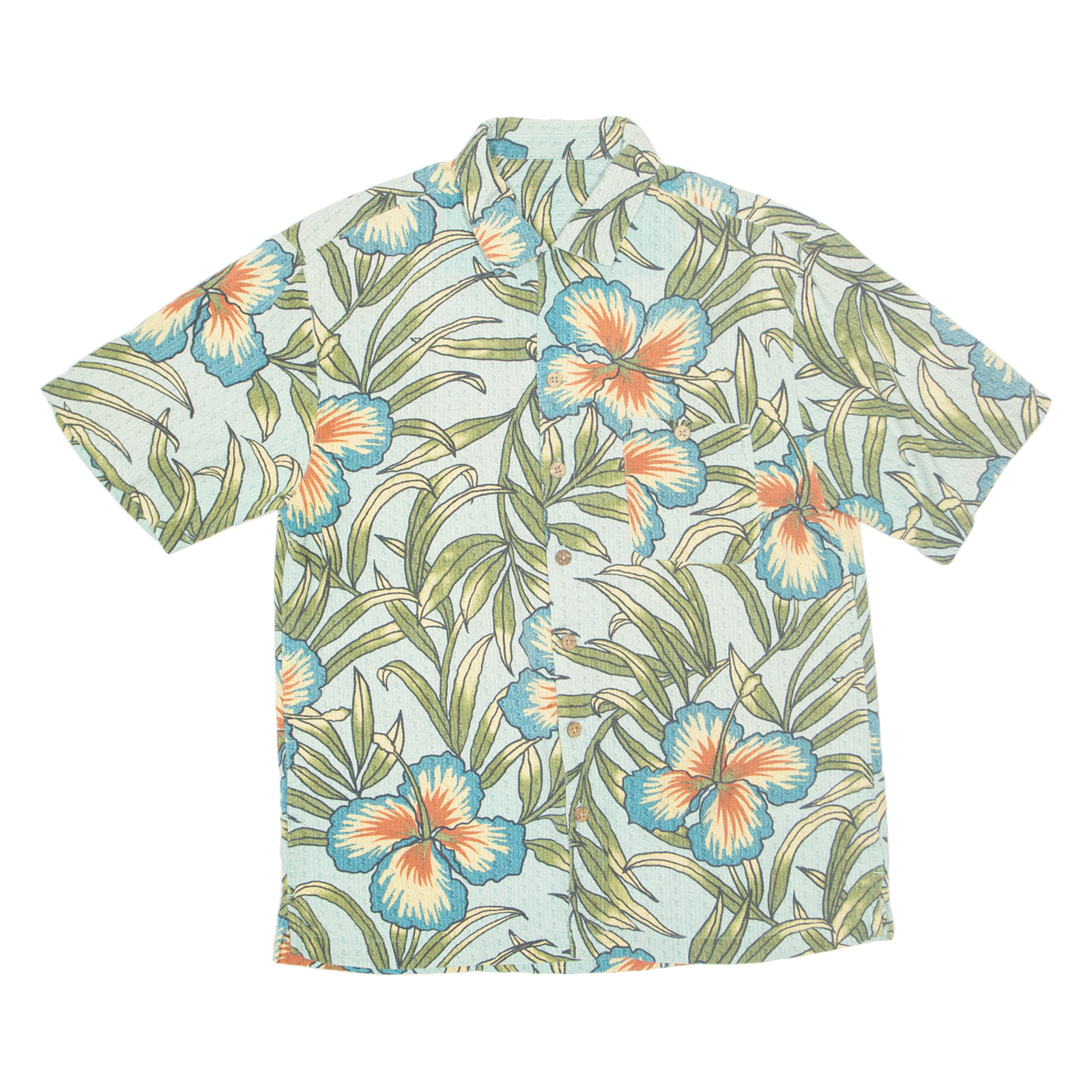Mens Hawaiian Shirt Blue Floral M Refurbished - N/A refurbished available on Cerqular