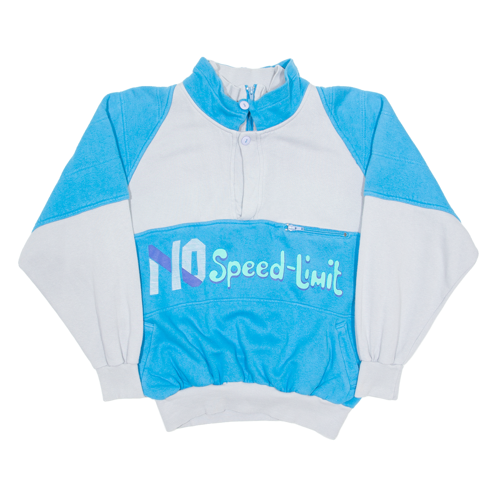 NEW FACES NO Speed-Limit Mens Sweatshirt Blue 1/4 Zip S Refurbished - N/A refurbished available on Cerqular