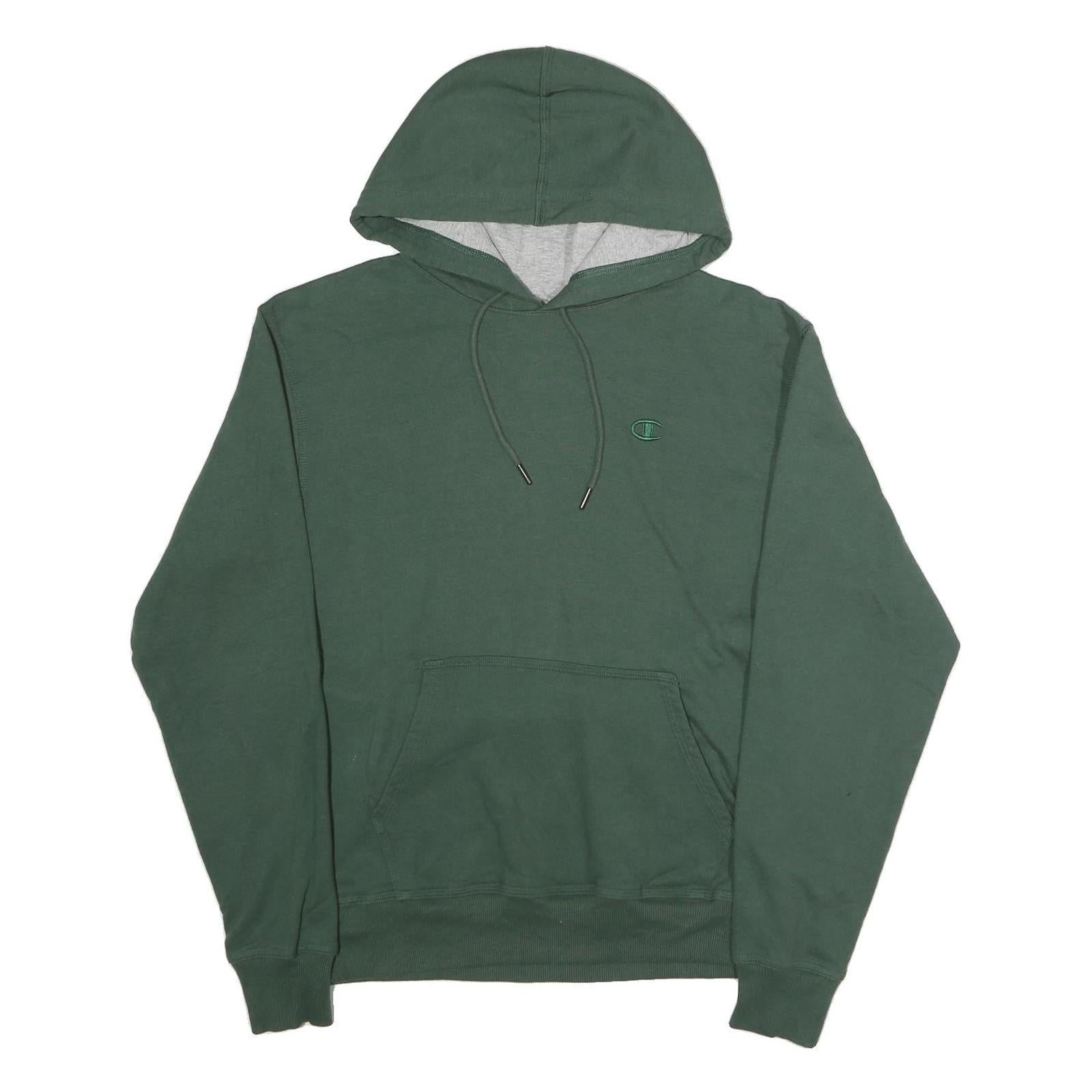 CHAMPION Mens Green Pullover Hoodie M Minimal Embroidered Logo Refurbished - N/A refurbished available on Cerqular