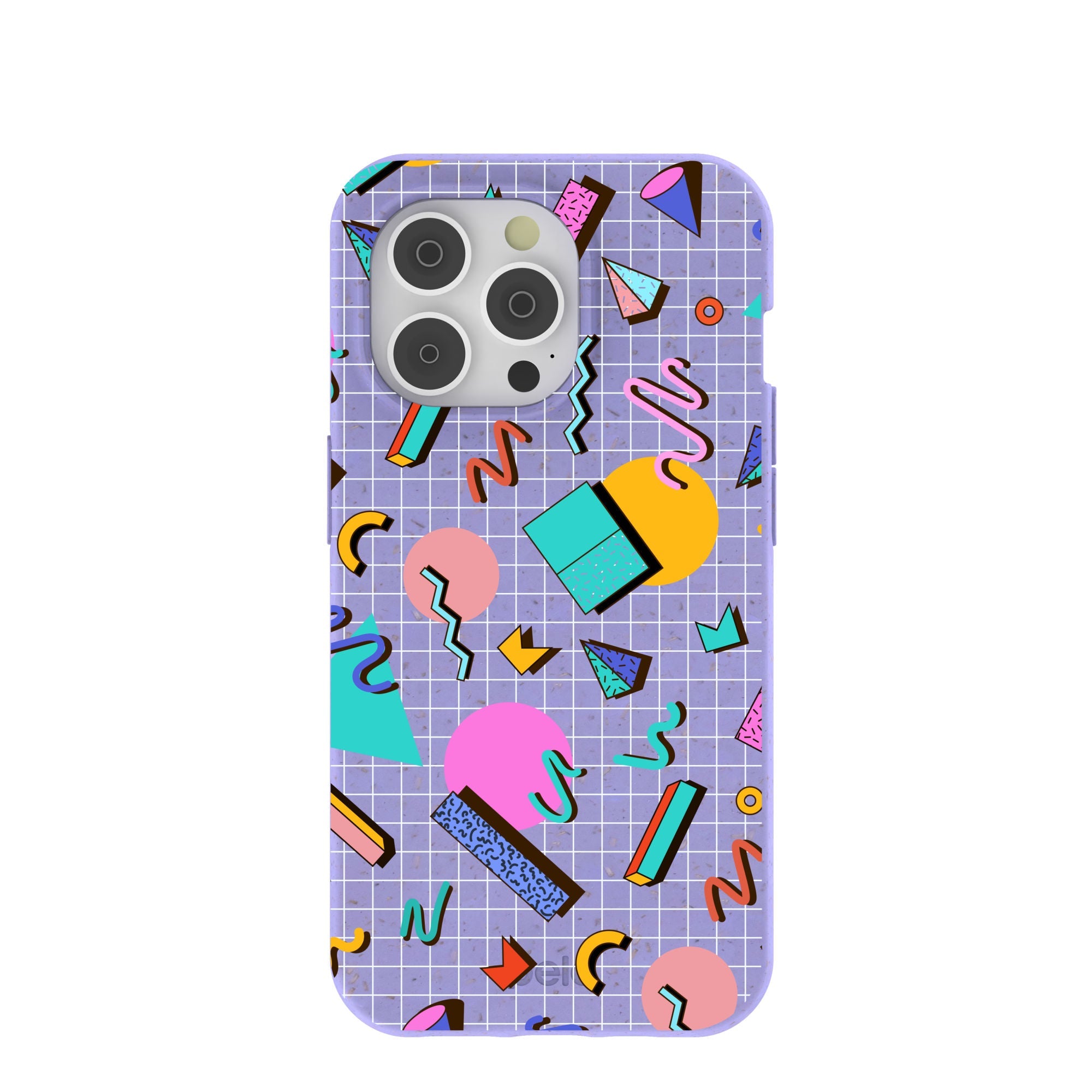 Lavender Retro Grid iPhone 14 Pro Case Refurbished - Pela Case refurbished available on Cerqular