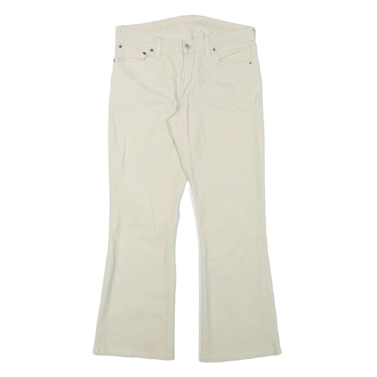 LEVI'S Womens Cream Cotton Blend Regular Flared Trousers W31 L29 Classic Comfort Refurbished - N/A refurbished available on Cerqular