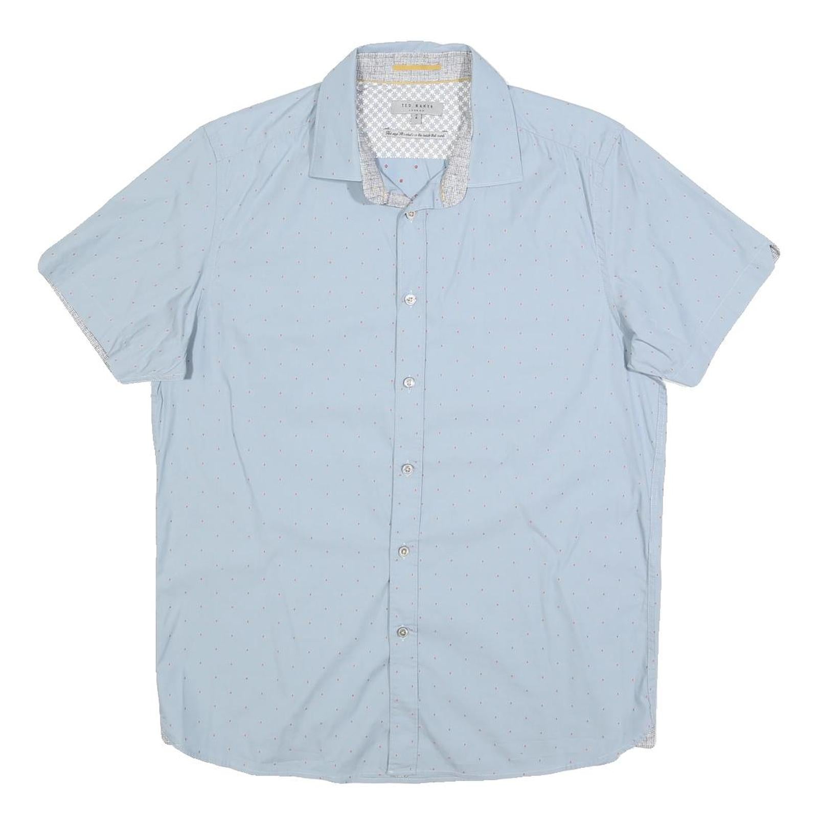 TED BAKER Mens Blue Short Sleeve Cotton Blend Shirt L Summer Casual Refurbished - N/A refurbished available on Cerqular