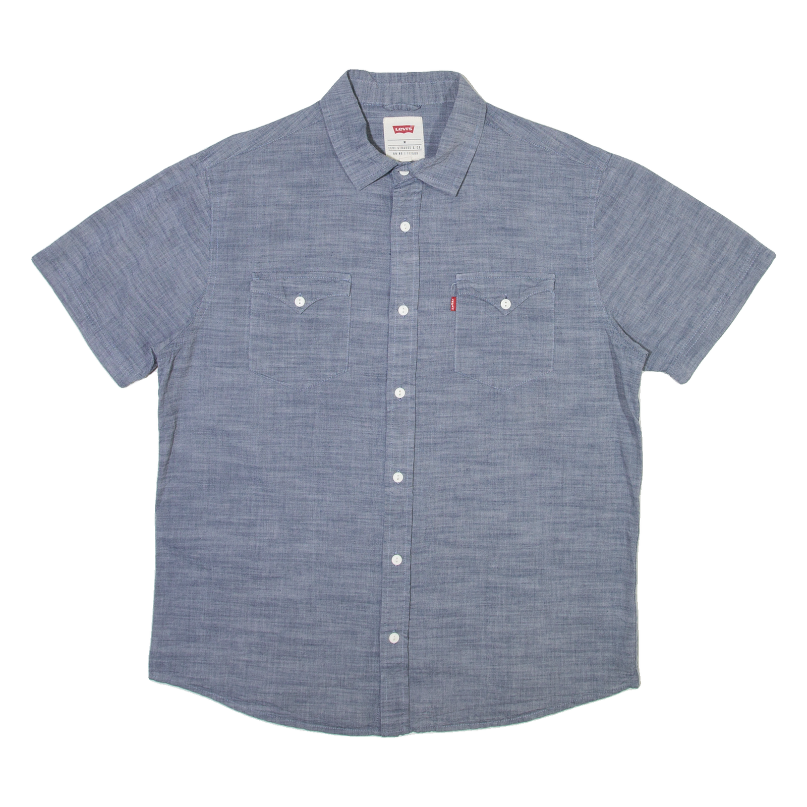 LEVI'S Mens Plain Shirt Blue M Refurbished - N/A refurbished available on Cerqular
