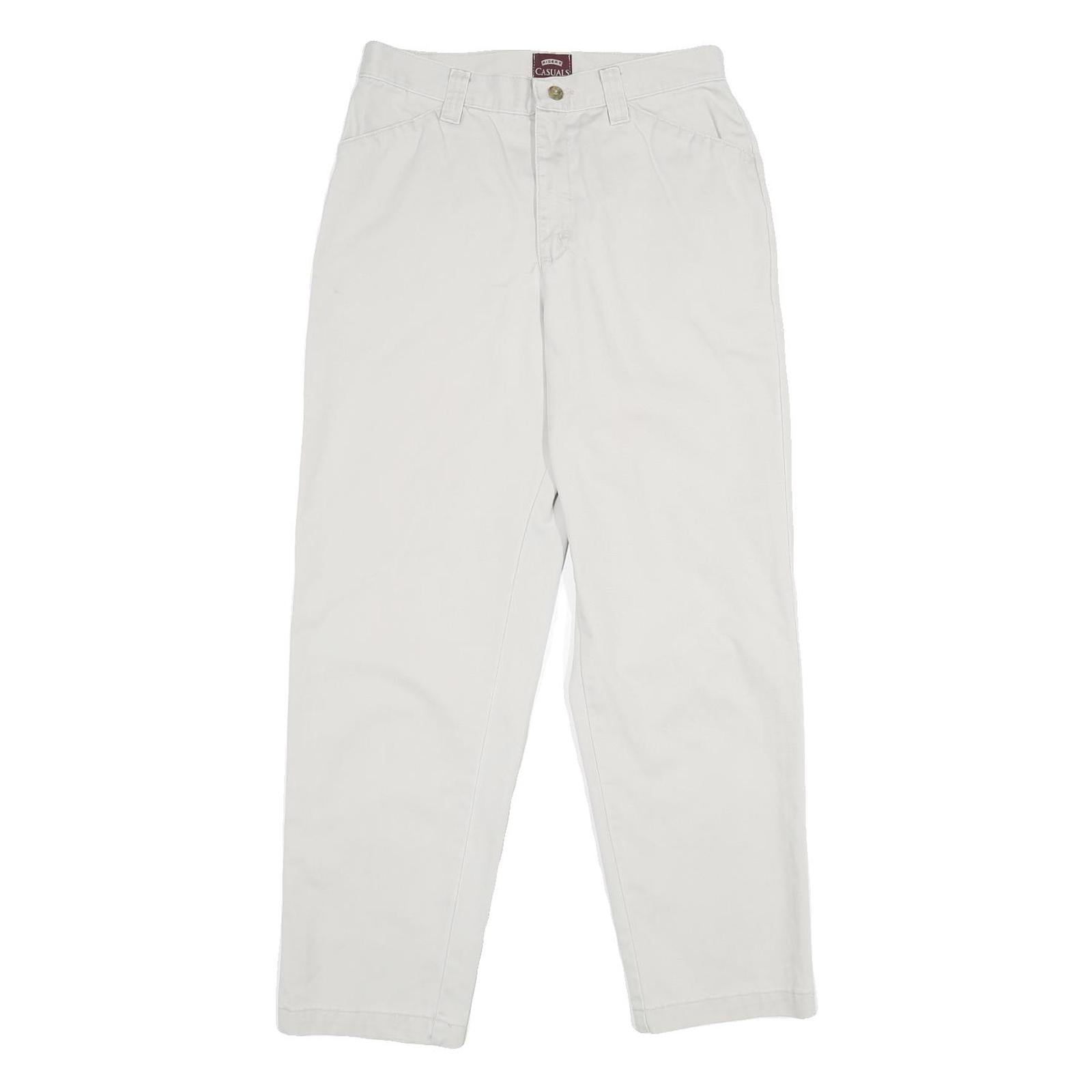 RIDERS Womens Classic White Cotton Trousers W28 L28 Zip Closure Relaxed Fit Refurbished - N/A refurbished available on Cerqular