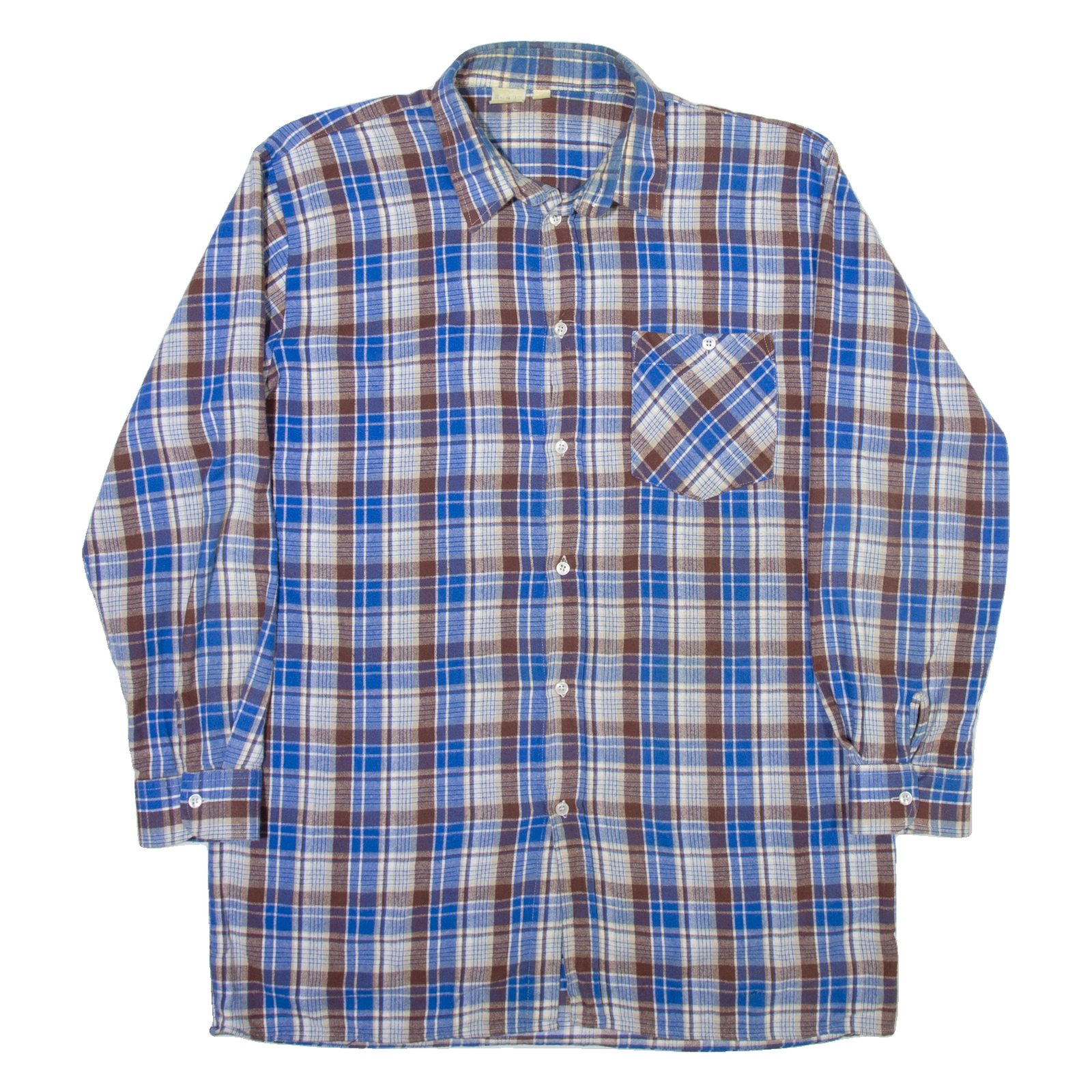 Mens Shirt Blue Check Long Sleeve L Refurbished - N/A refurbished available on Cerqular
