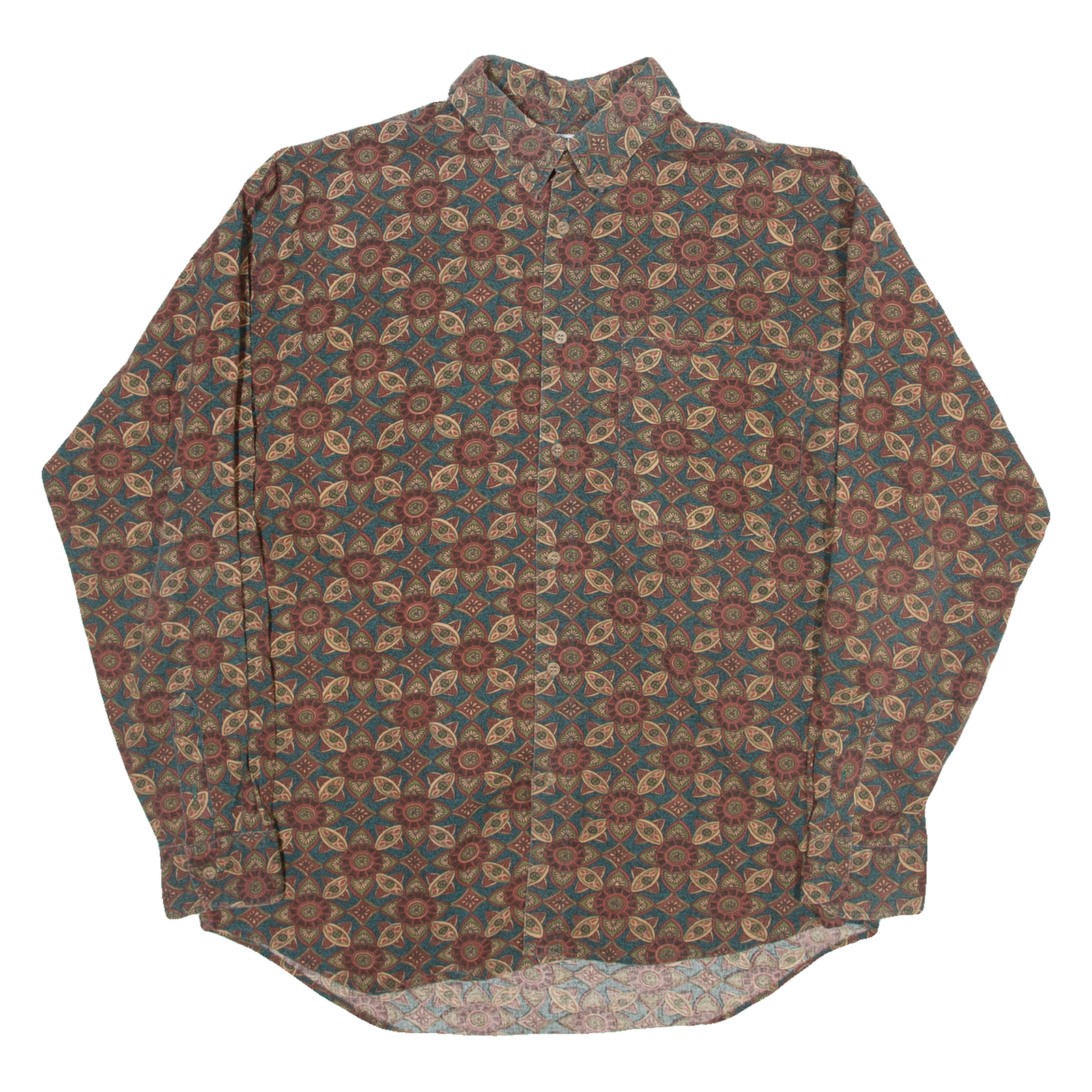 CENTERFIELD Mens Shirt Red Crazy Pattern Long Sleeve M Refurbished - N/A refurbished available on Cerqular