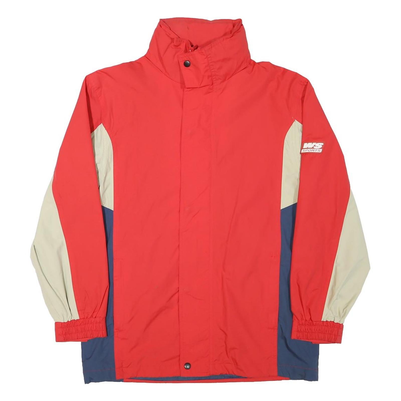 WS PSORT Mens Red & Cream Navy Colourblock Jacket S Polyester Blend Zip Refurbished - N/A refurbished available on Cerqular