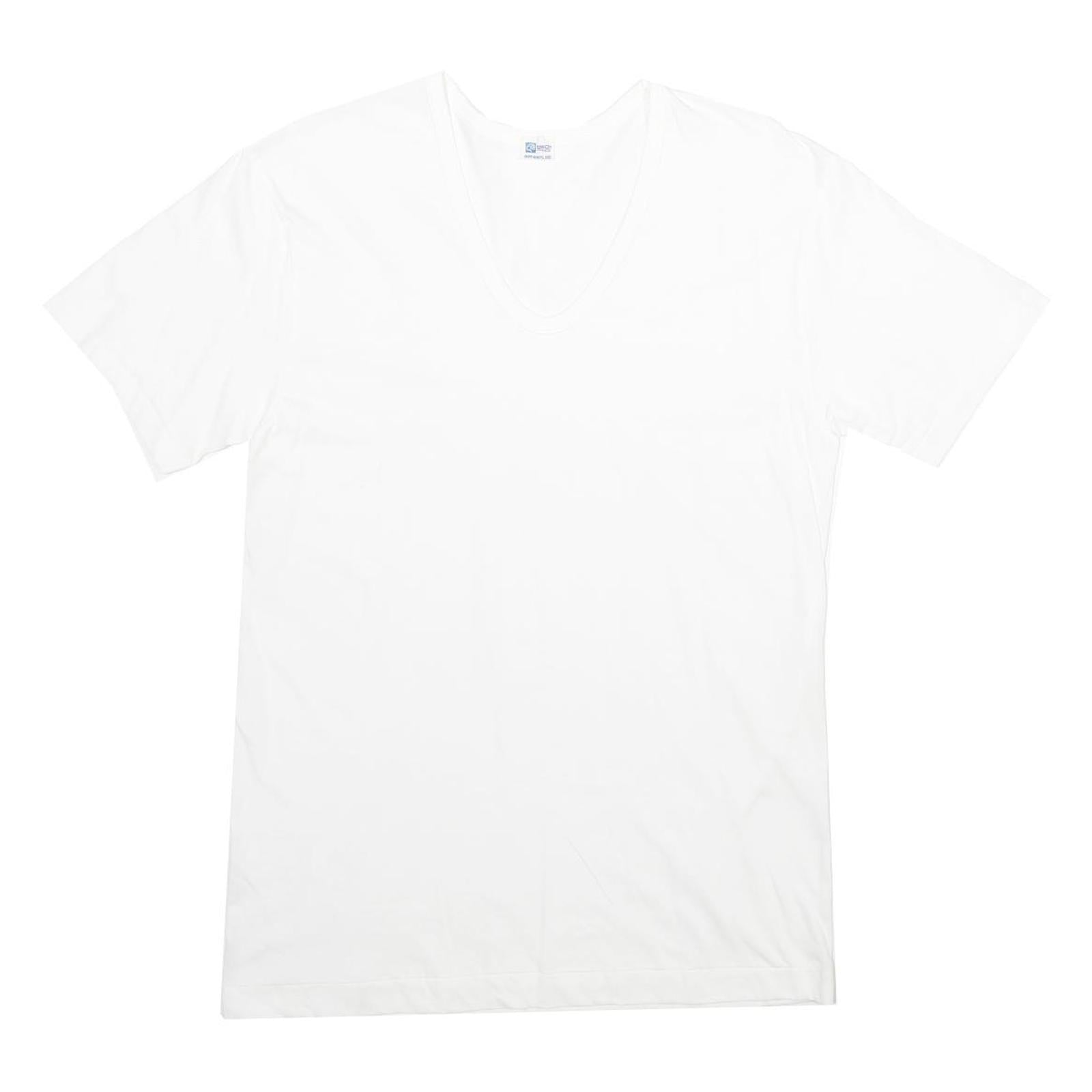 Mens White Plain Cotton T-Shirt S Short Sleeve V-Neck Basic Casual Top Refurbished - N/A refurbished available on Cerqular
