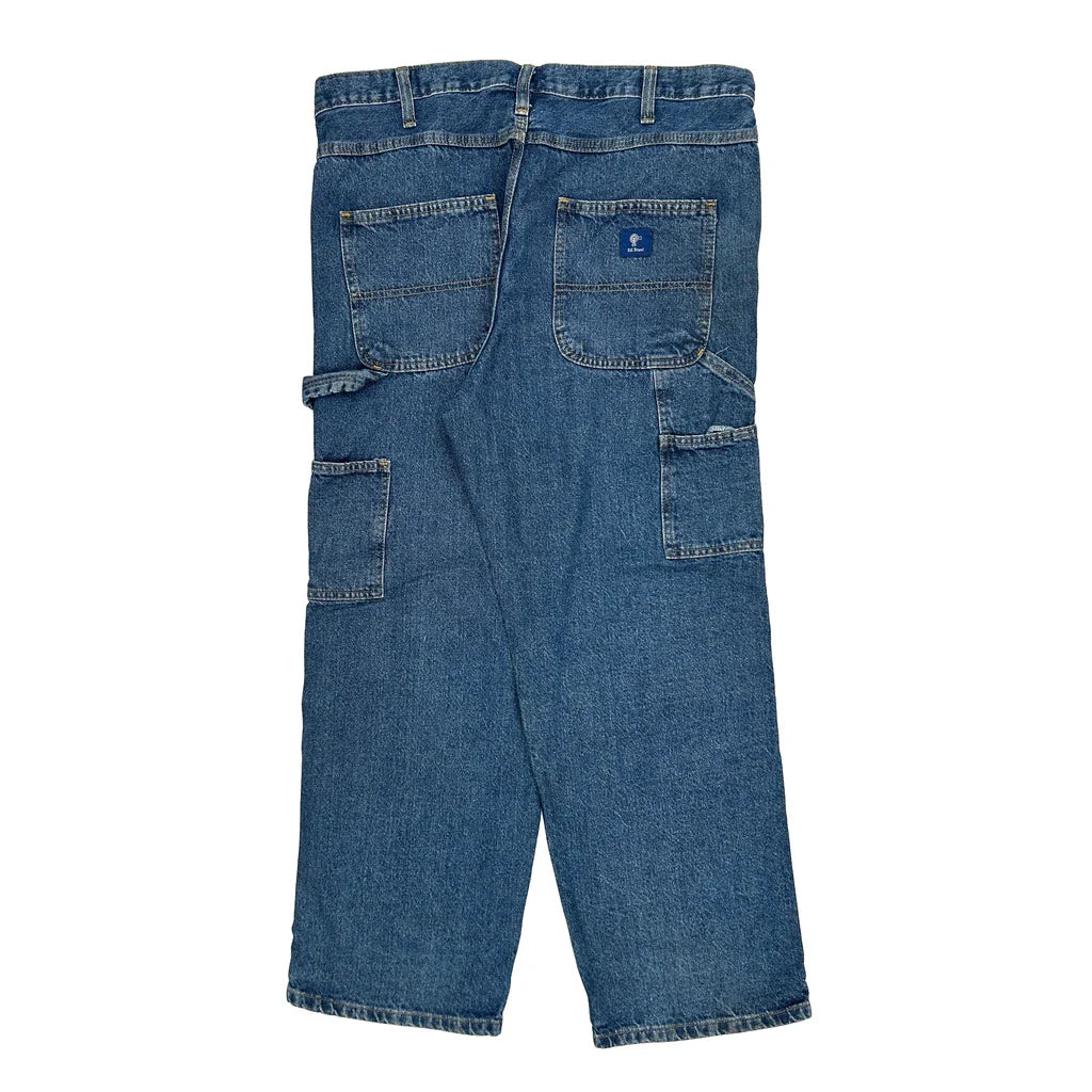 Unbranded Carpenter Jeans - 37W 30L Blue Cotton Refurbished - Thrifted (note: this is a term often used to describe second- refurbished available on Cerqular