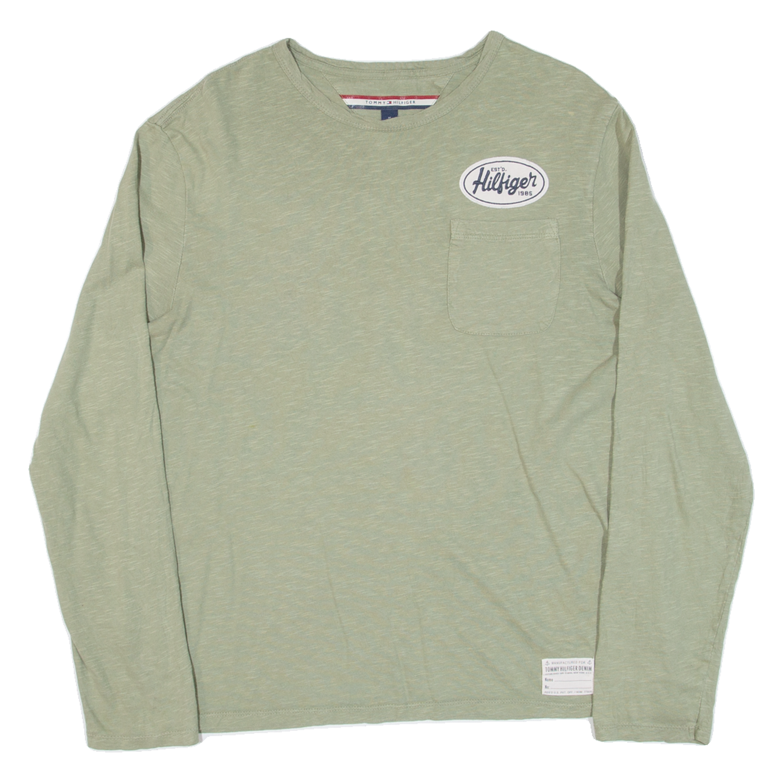 TOMMY HILFIGER Womens T-Shirt Green Long Sleeve M Refurbished - N/A refurbished available on Cerqular