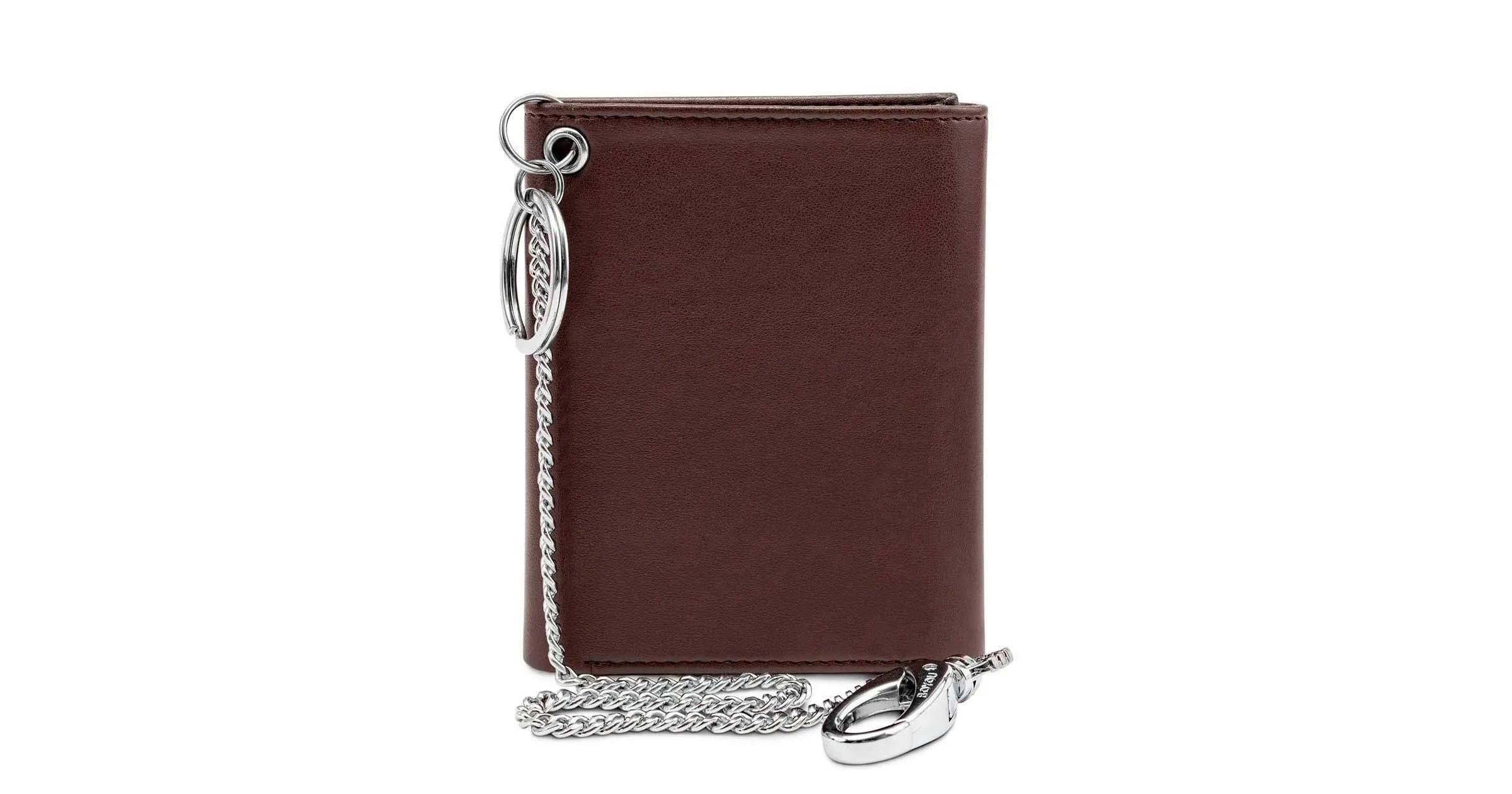 Trifold Chain Wallet in Chestnut Brown Refurbished - Watson & Wolfe refurbished available on Cerqular