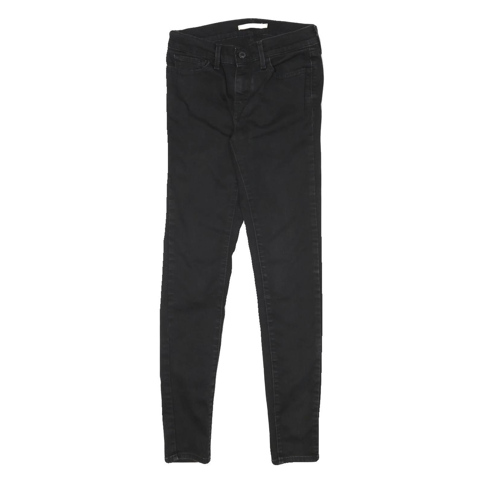 LEVI'S Womens Black Slim Skinny Denim Cotton Blend W25 L28 Zip Jeans Refurbished - N/A refurbished available on Cerqular