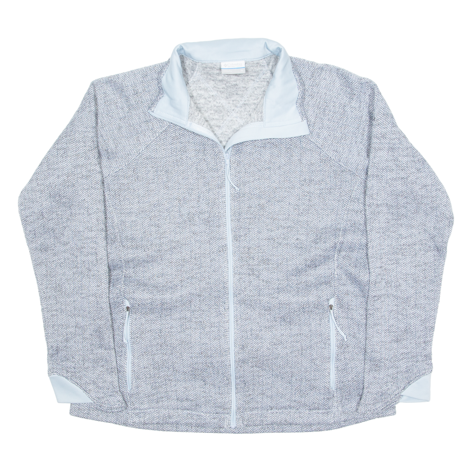 COLUMBIA Womens Fleece Jacket Blue Herringbone XL Refurbished - N/A refurbished available on Cerqular