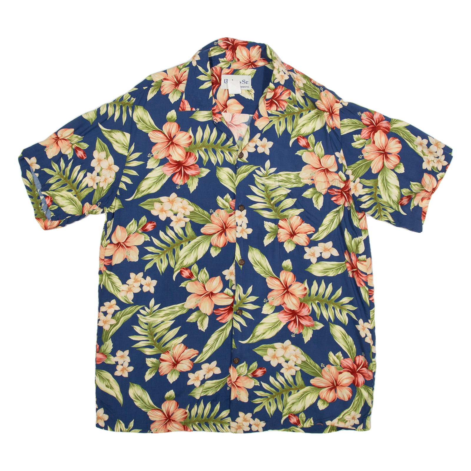 BISHOP Mens Hawaiian Shirt Blue Floral S Refurbished - N/A refurbished available on Cerqular