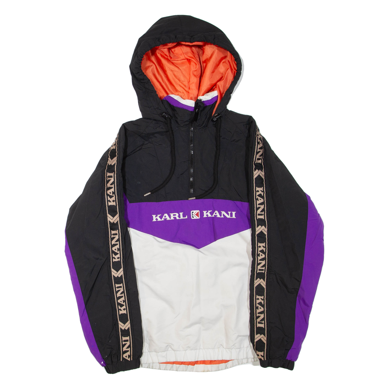 KARL KANI Womens Pullover Jacket Purple Hooded Colourblock S Refurbished - N/A refurbished available on Cerqular