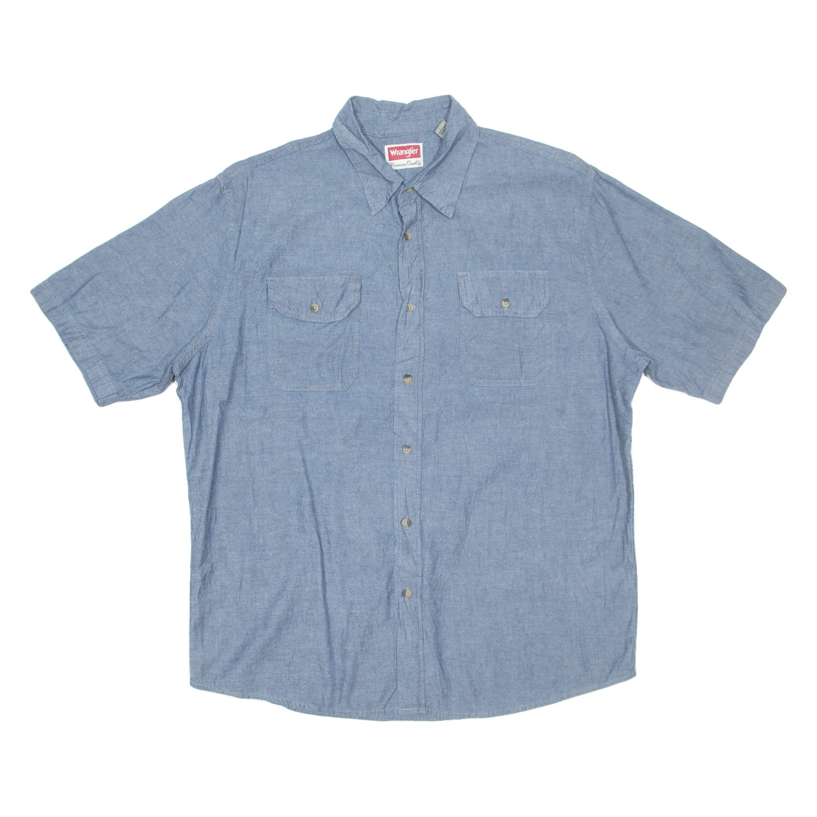 WRANGLER Mens Plain Shirt Blue L Refurbished - N/A refurbished available on Cerqular