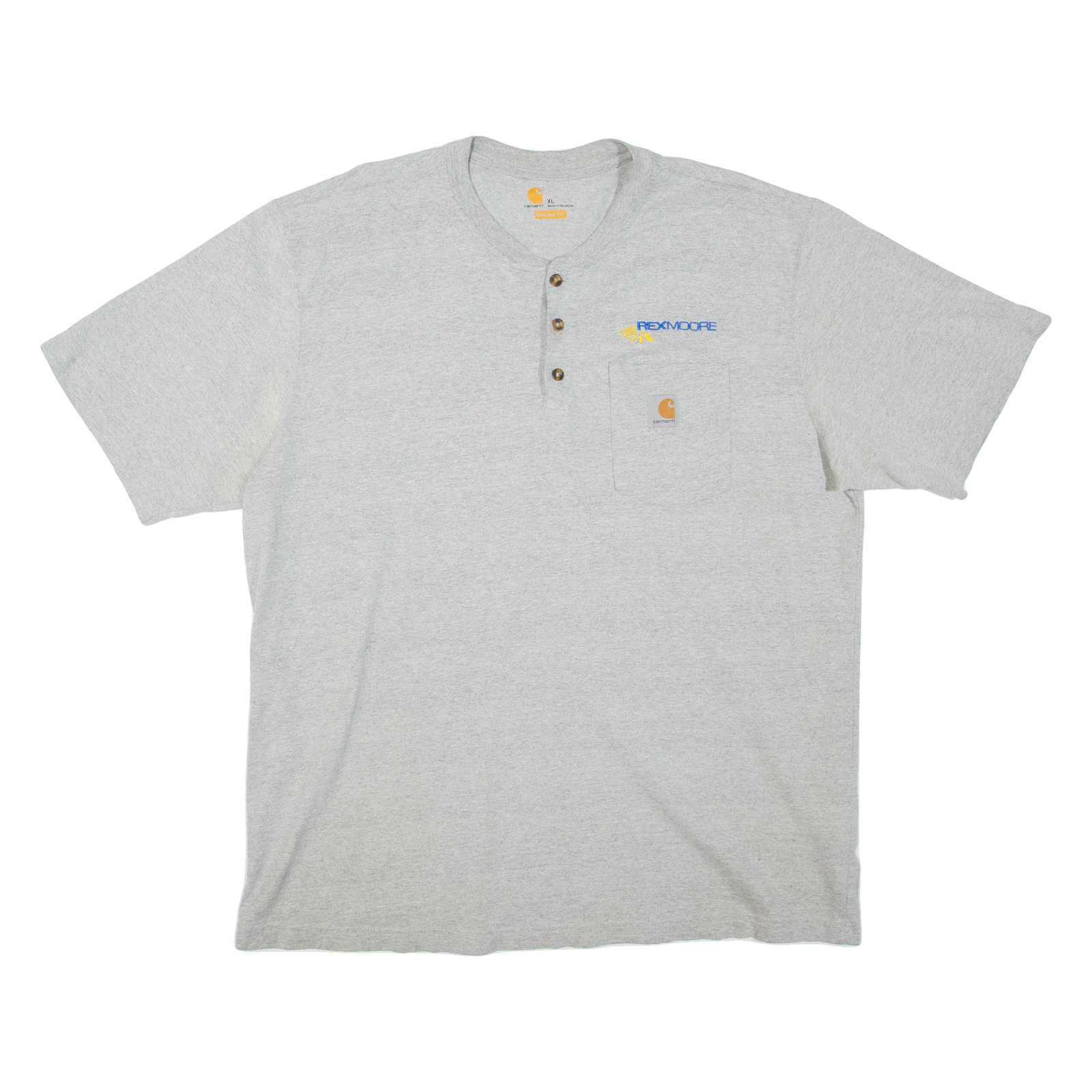 CARHARTT Rex Moore Mens T-Shirt Grey Button Neck XL Refurbished - N/A refurbished available on Cerqular