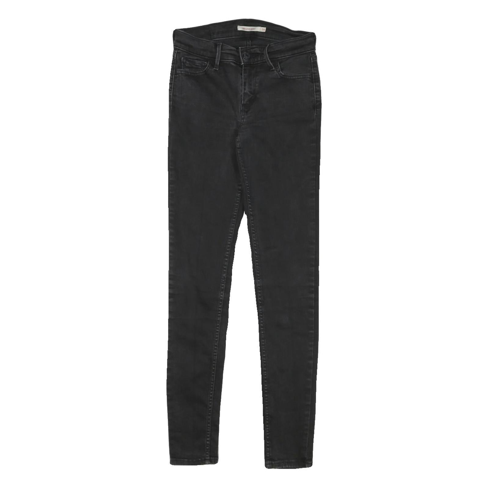 LEVI'S 710 Womens Jeans Black Slim Skinny Denim W24 L29 Stretch Zip Fastening Refurbished - N/A refurbished available on Cerqular