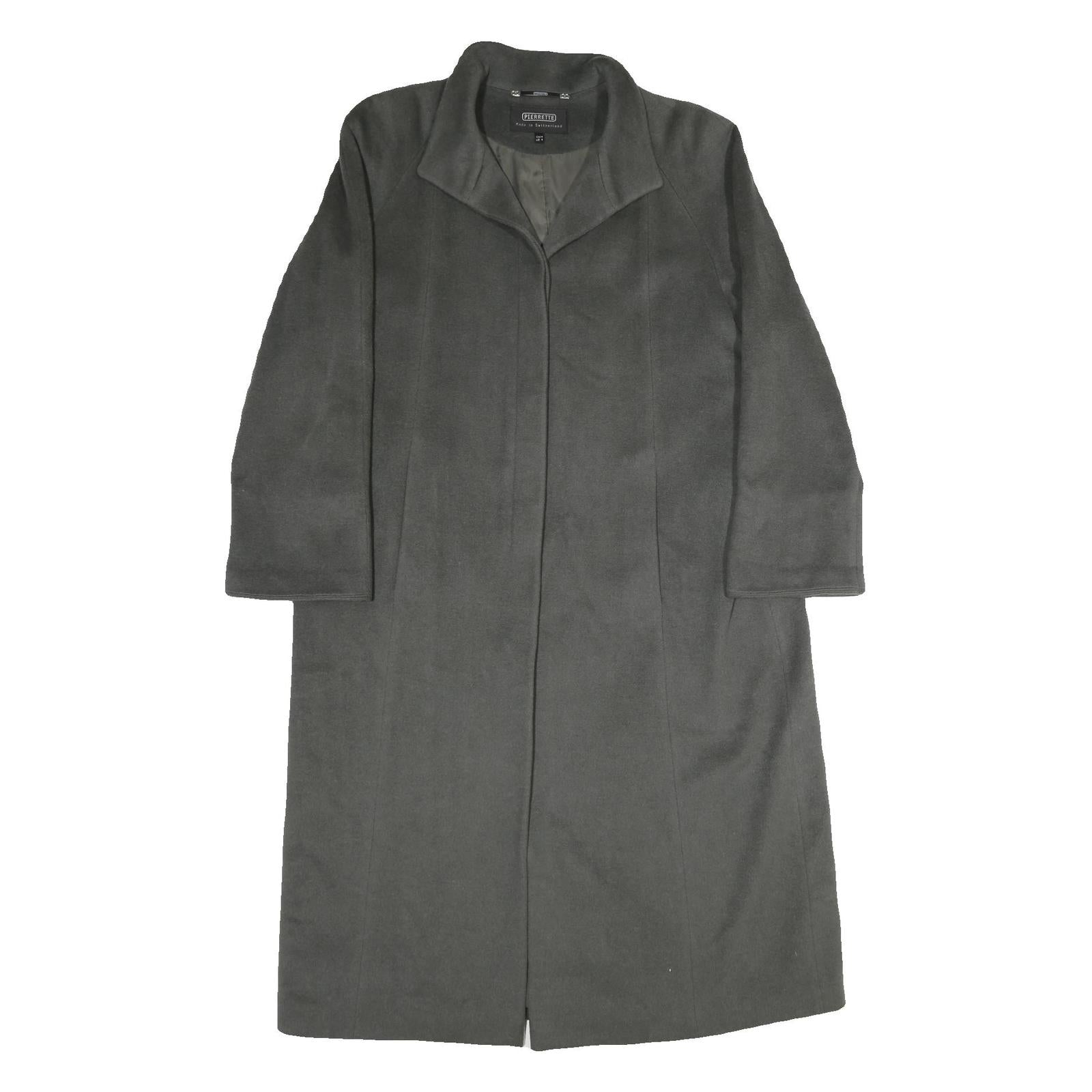PIERRETTE Womens Grey Wool Blend Button Jacket UK 10 Classic Long Sleeve Plain Refurbished - N/A refurbished available on Cerqular