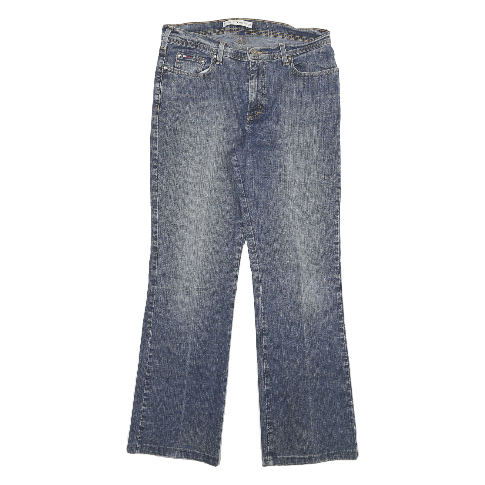 TOMMY HILFIGER Womens Regular Fit Blue Denim Straight Leg Jeans W35 L29 Classic Refurbished - N/A refurbished available on Cerqular