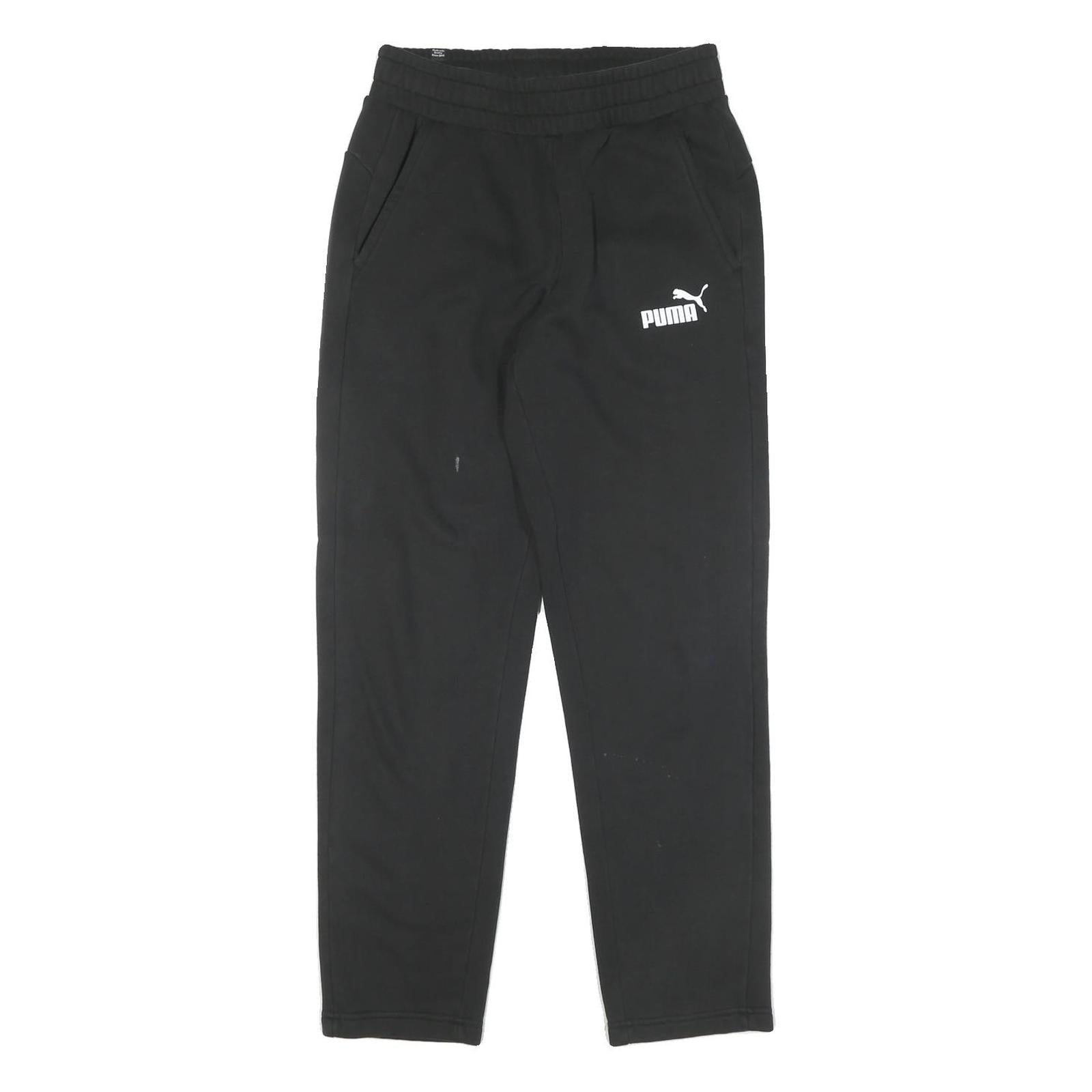 PUMA Mens Joggers Black S W28 L30 Slim Tapered Fit Logo Print Casual Wear Refurbished - N/A refurbished available on Cerqular