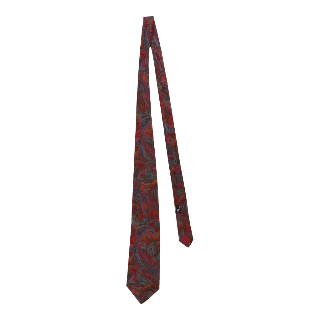 Missoni Tie - No Size Red Silk Refurbished - Thrifted (note: this is a term often used to describe second- refurbished available on Cerqular