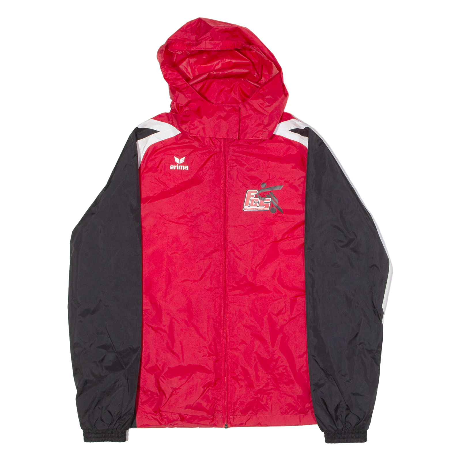 ERIMA Fussball Club Schattdorf Mens Windbreaker Jacket Red Hooded Colourblock S Refurbished - N/A refurbished available on Cerqular