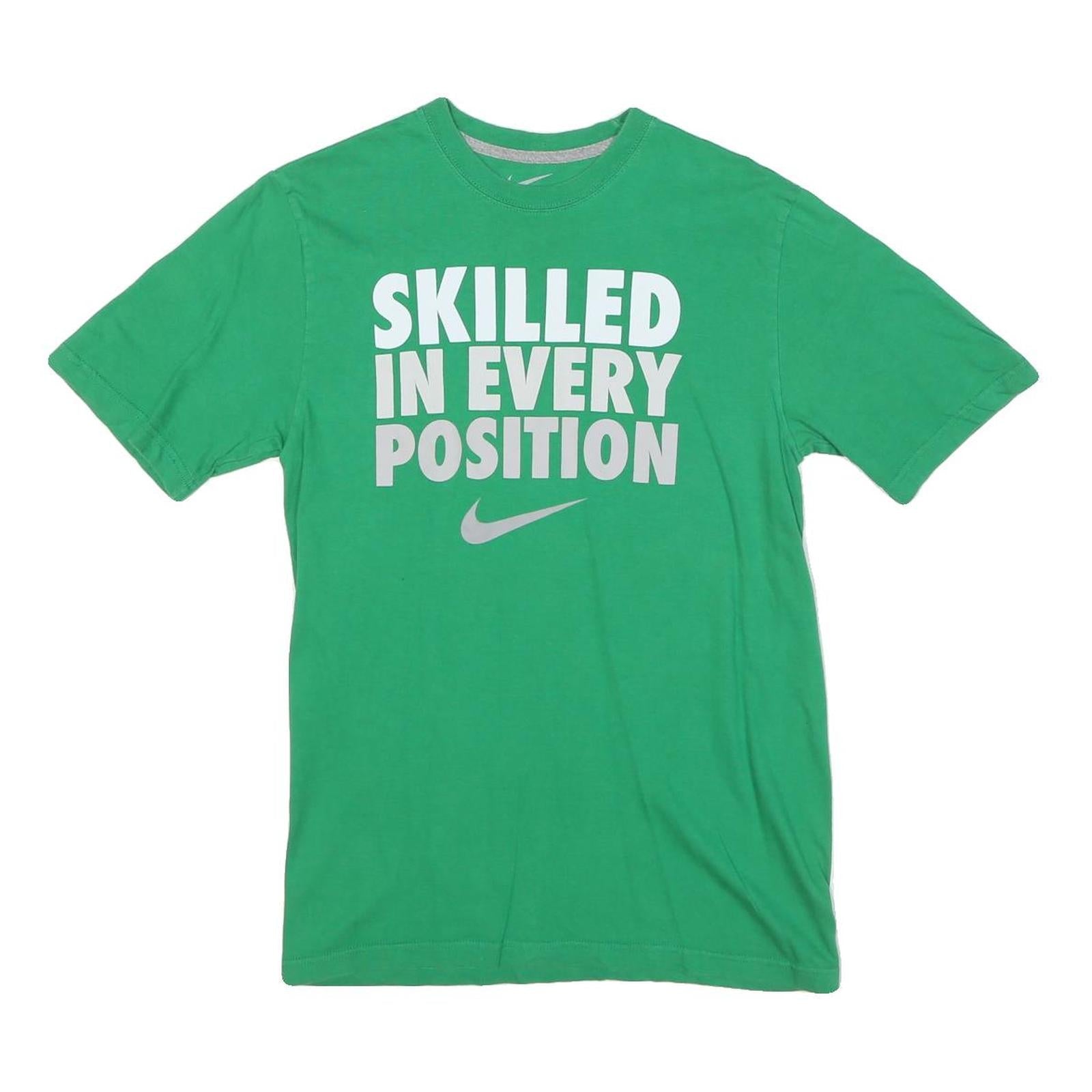 NIKE Mens Green Skilled In Every Position Graphic T-Shirt S Short Sleeve Crew Refurbished - N/A refurbished available on Cerqular