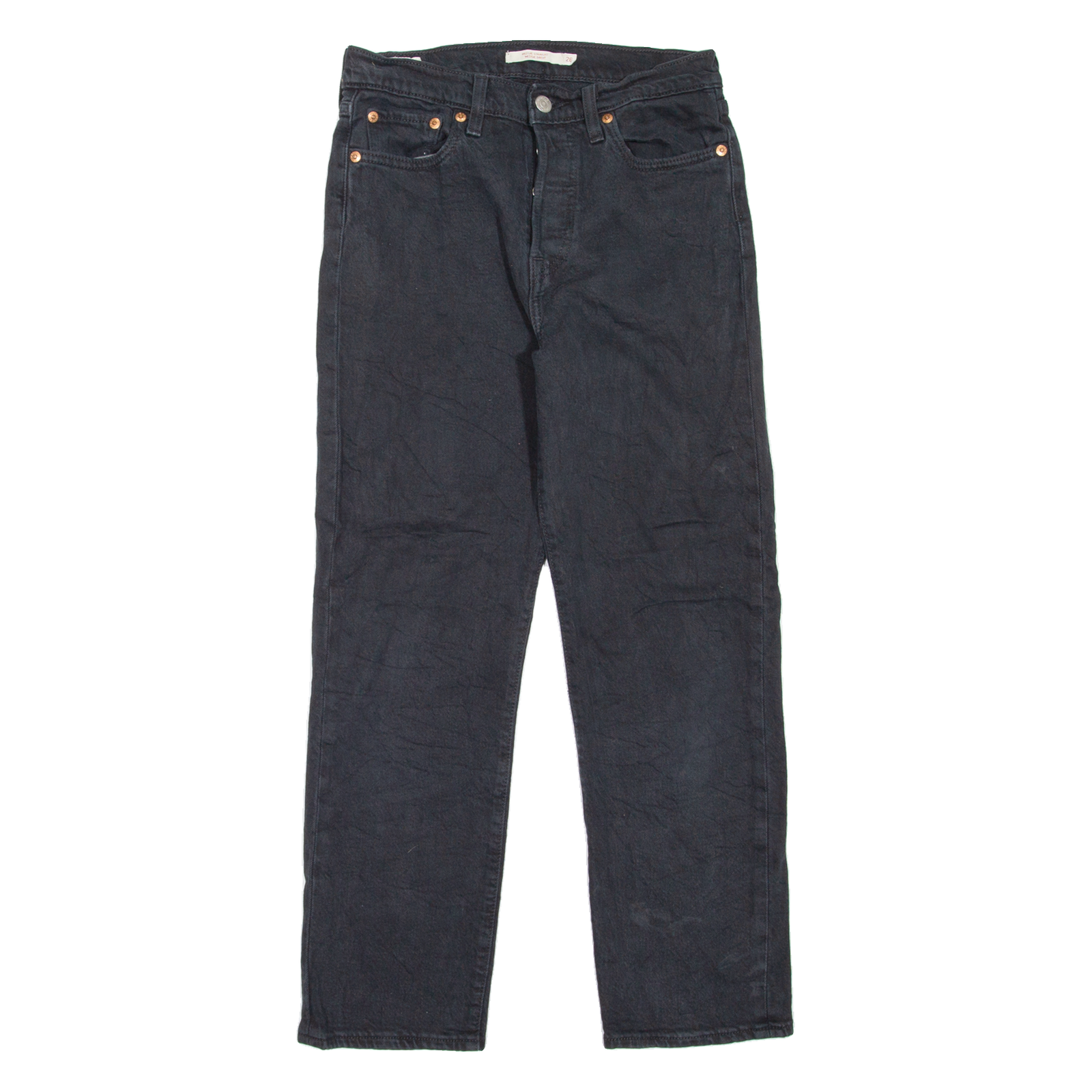 LEVI'S Wedgie BIG E Womens Jeans Black Regular Straight W26 L26 Refurbished - N/A refurbished available on Cerqular