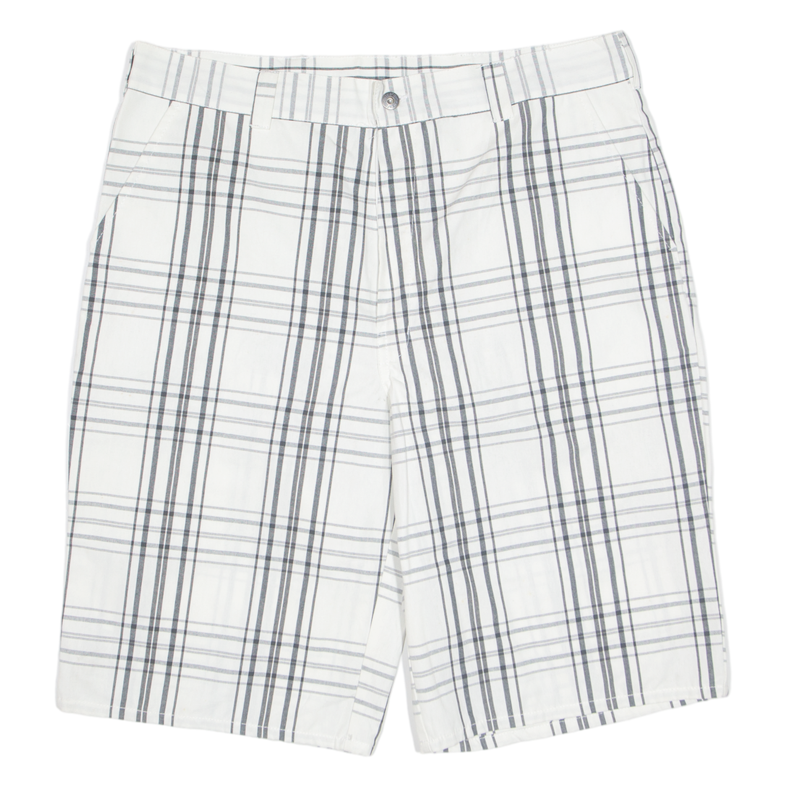 DICKIES Mens Workwear Shorts White Check XL W38 Refurbished - N/A refurbished available on Cerqular