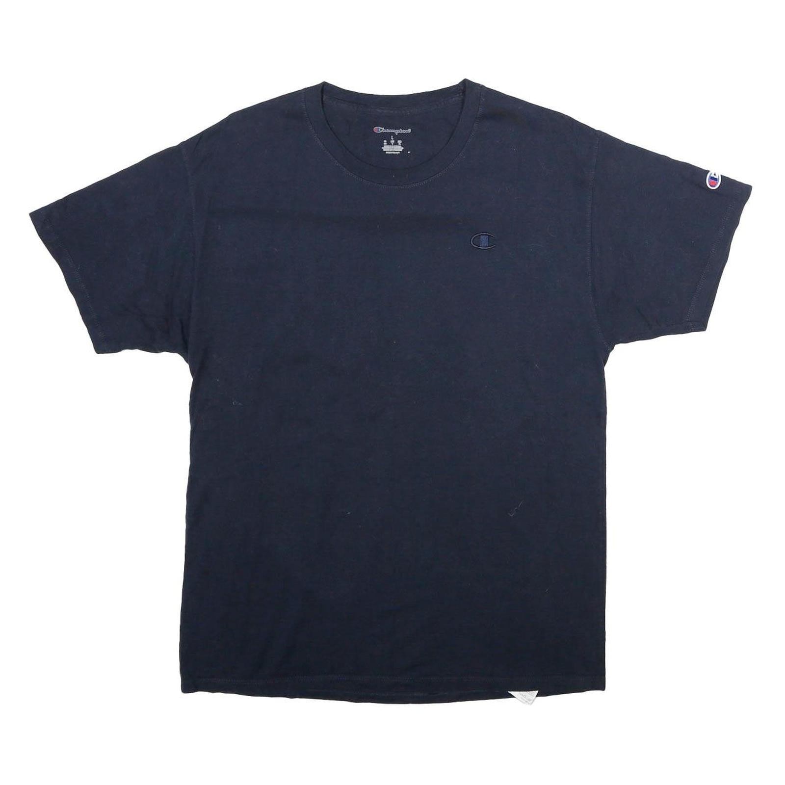 CHAMPION Mens Black Classic L Short Sleeve Crew Neck Logo Embroidered T-Shirt Refurbished - N/A refurbished available on Cerqular