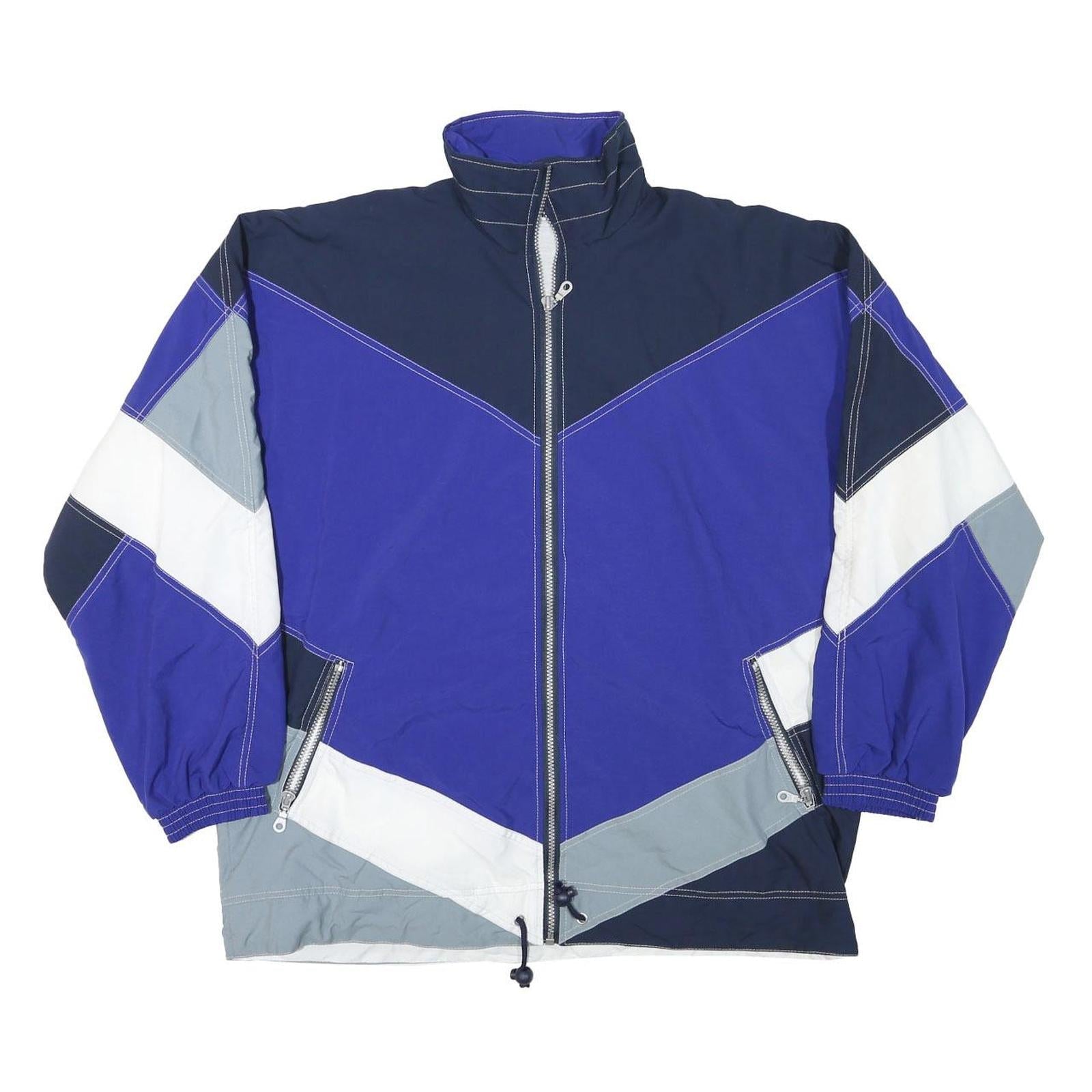 MARKA Mens Blue White Grey Colourblock Zip Jacket M Polyester Blend Sportswear Refurbished - N/A refurbished available on Cerqular