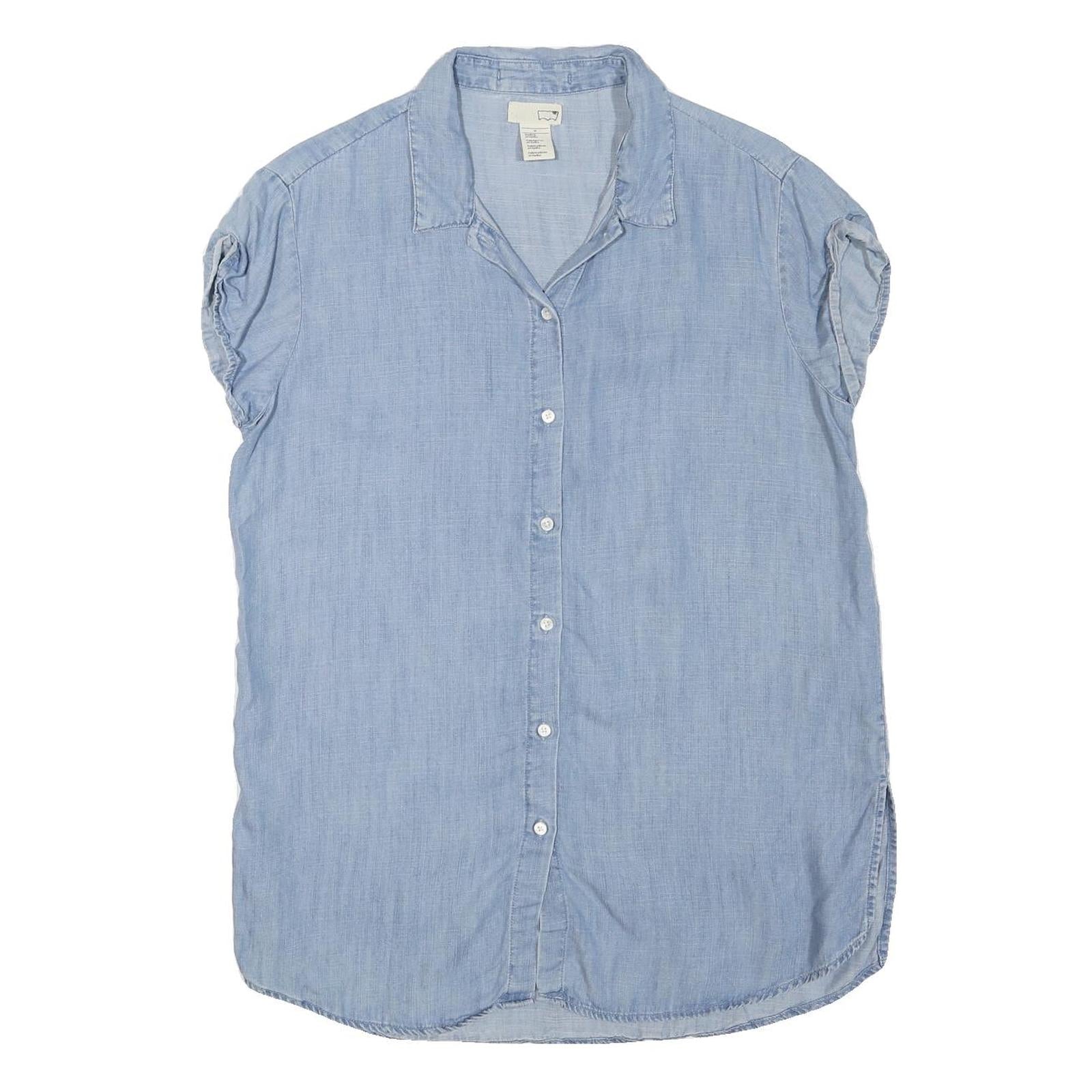 LEVI'S Womens Blue Cotton Blend Shirt M Lightweight Casual Button-Up Summer Refurbished - N/A refurbished available on Cerqular