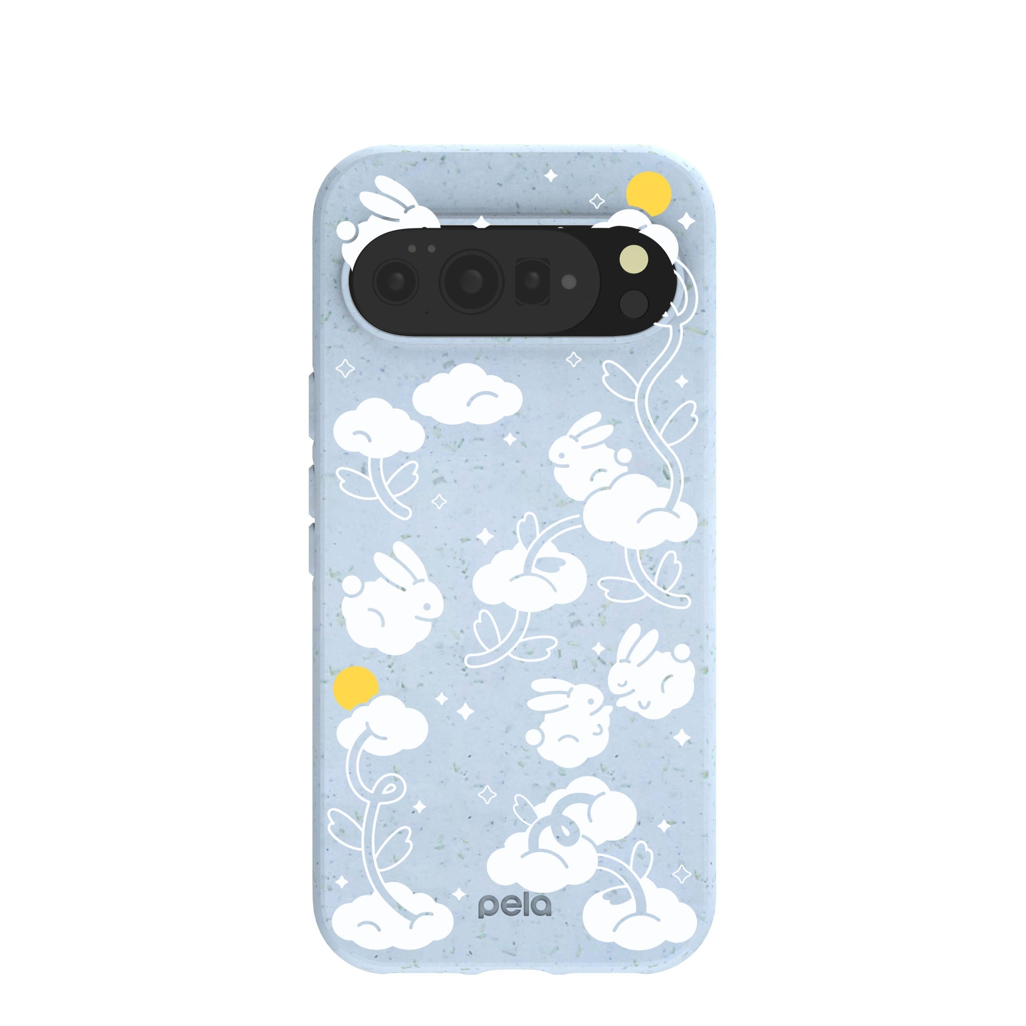 Powder Blue Fluffy Flower Google Pixel 10 Pro XL Case Refurbished - Pela Case refurbished available on Cerqular