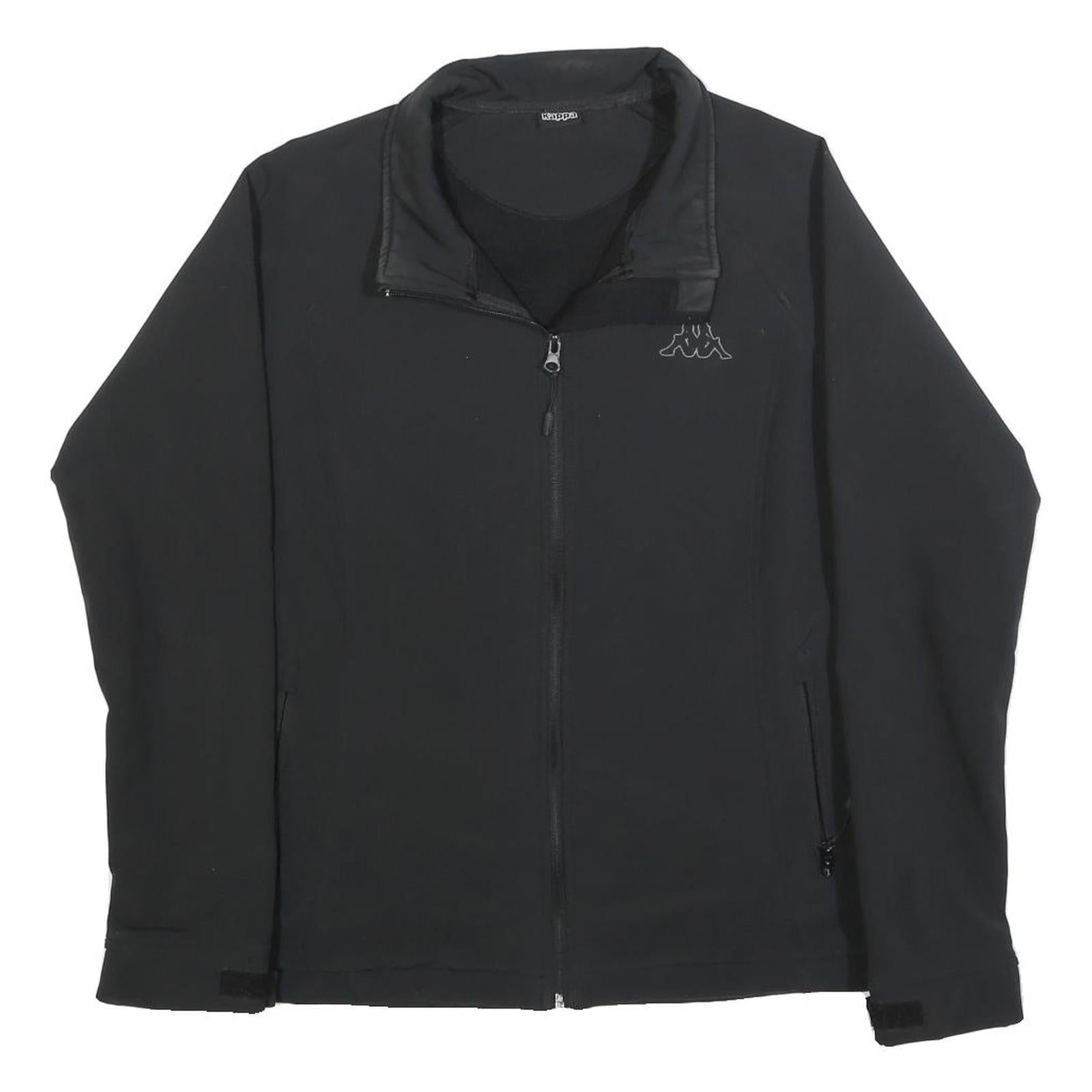 KAPPA Womens Black Polyester Blend Zip Jacket L Plain Lightweight Sportswear Refurbished - N/A refurbished available on Cerqular