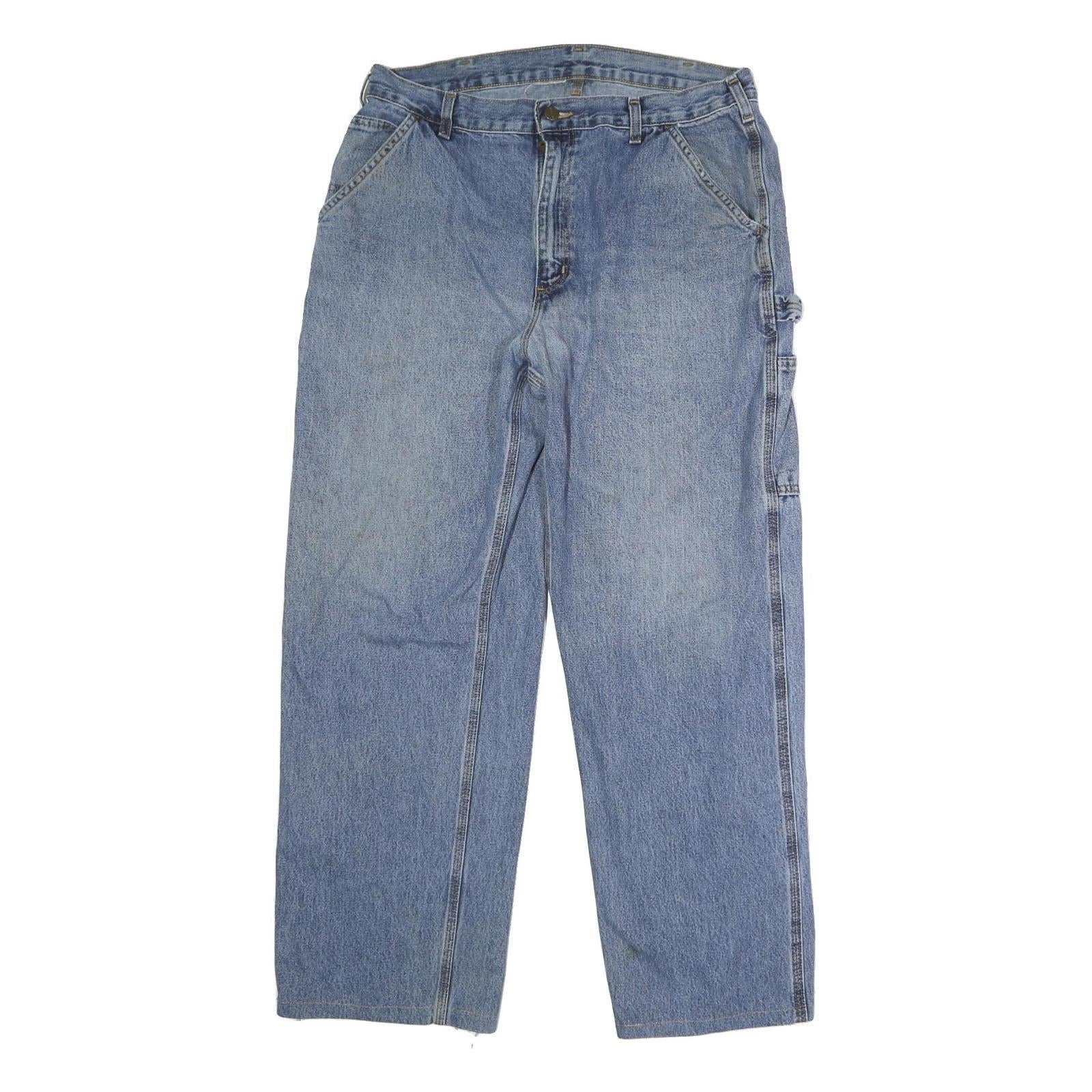 CARHARTT Mens Blue Regular Fit Straight Denim Jeans W36 L29 Durable Casual Refurbished - N/A refurbished available on Cerqular